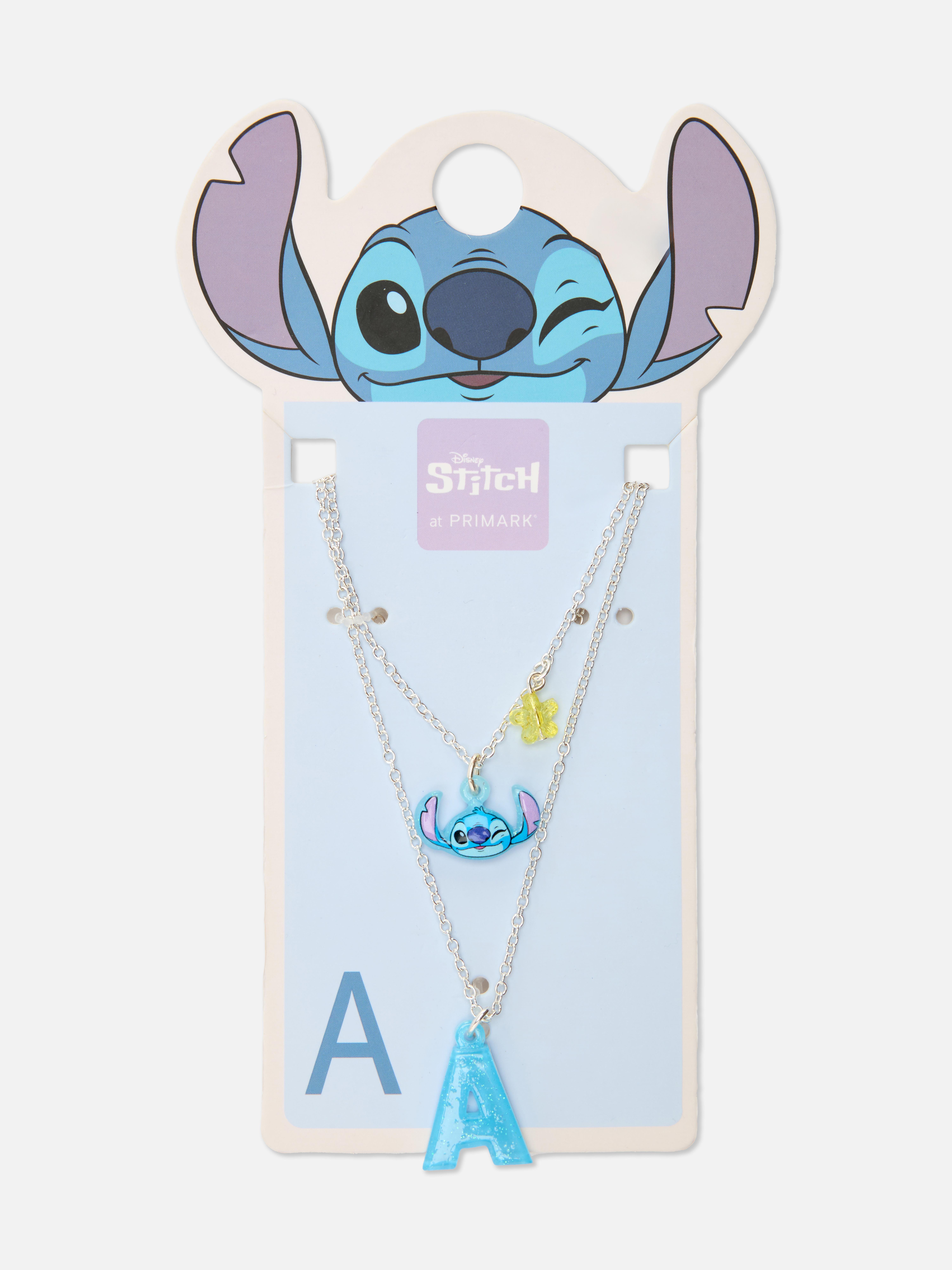 Zweireihige „Disney Stitch“ Halskette mit Initiale
