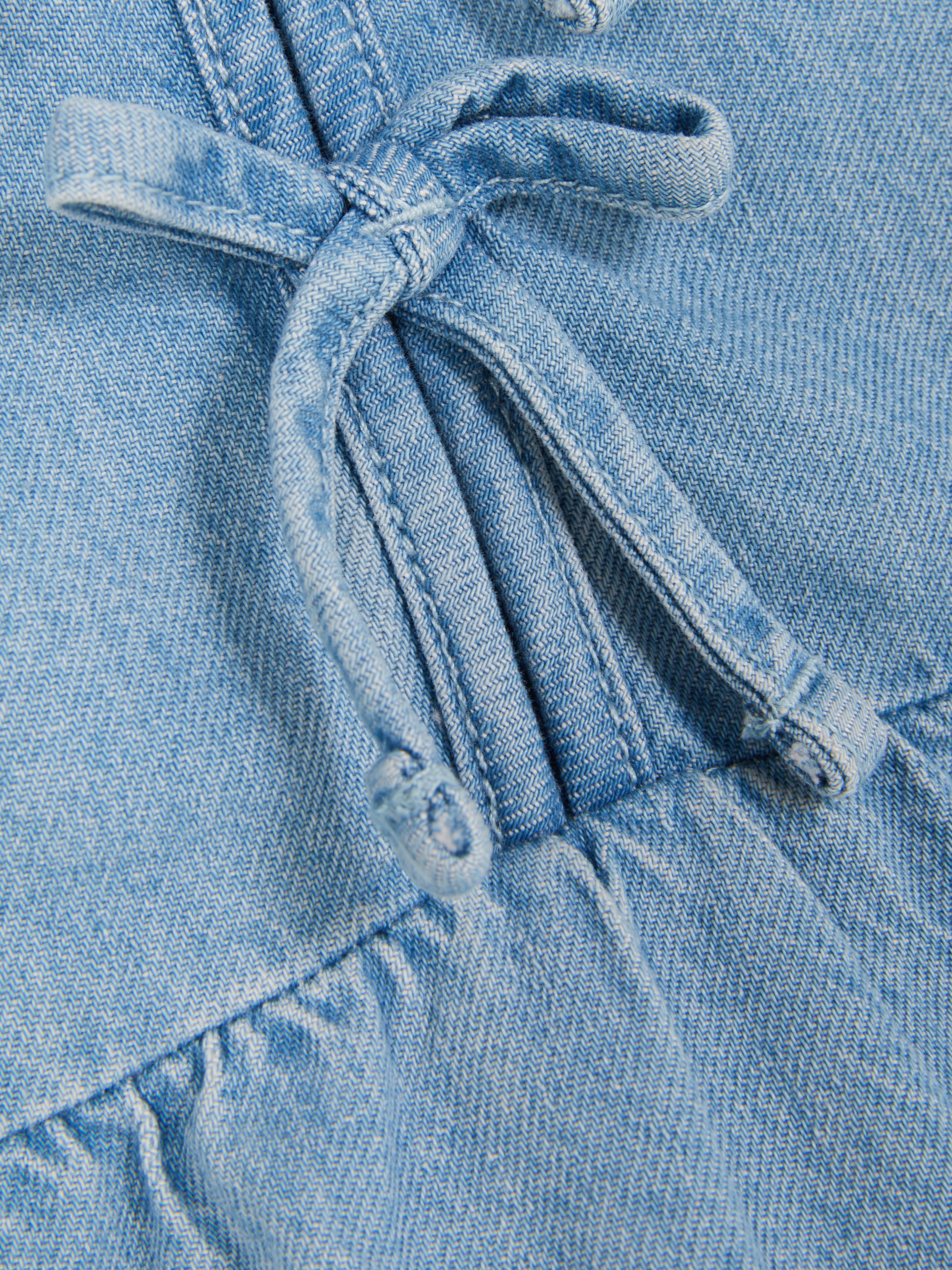 Denim Puff Sleeve Blouse