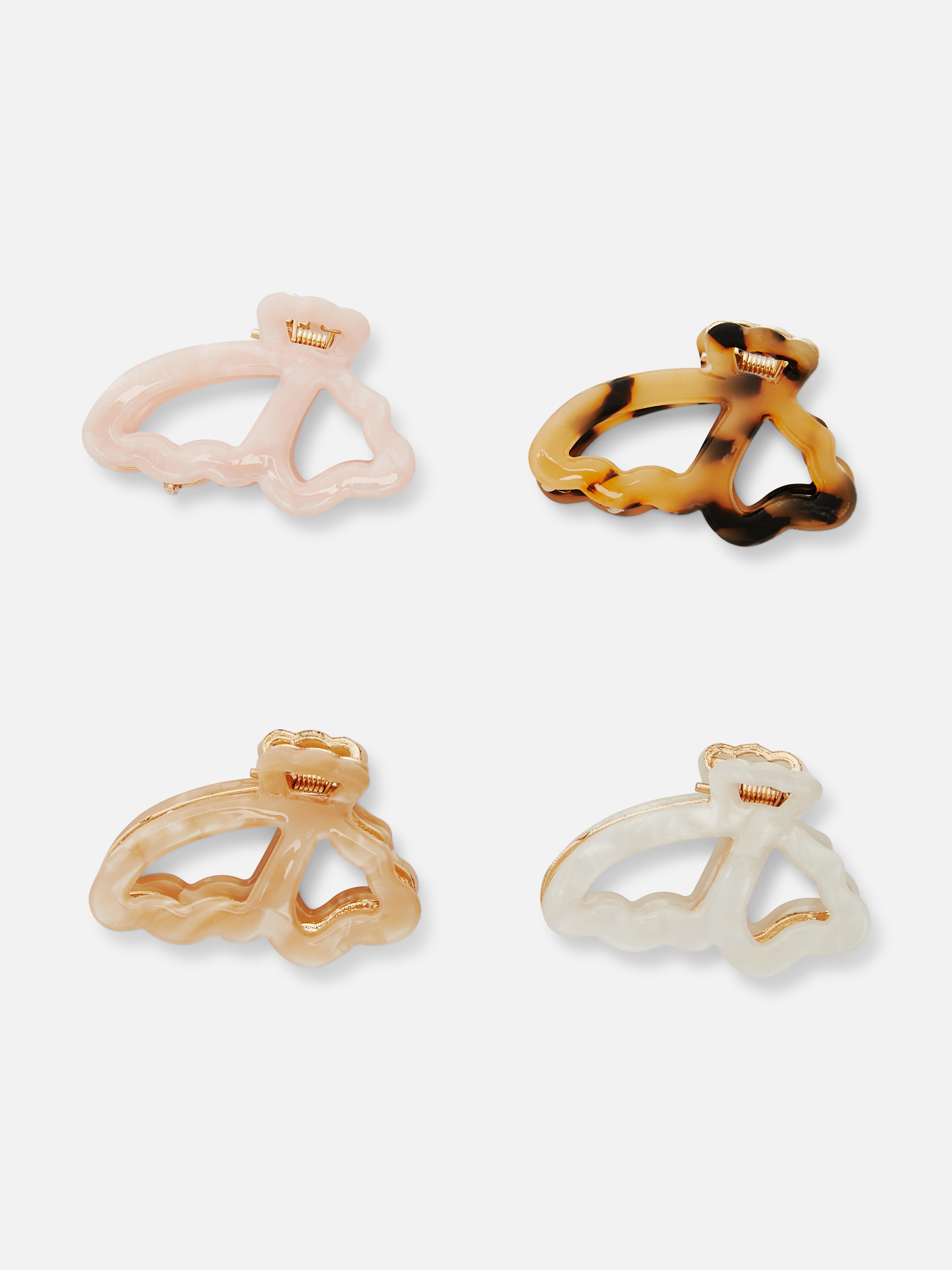 Lot de 4 pinces papillon métalliques