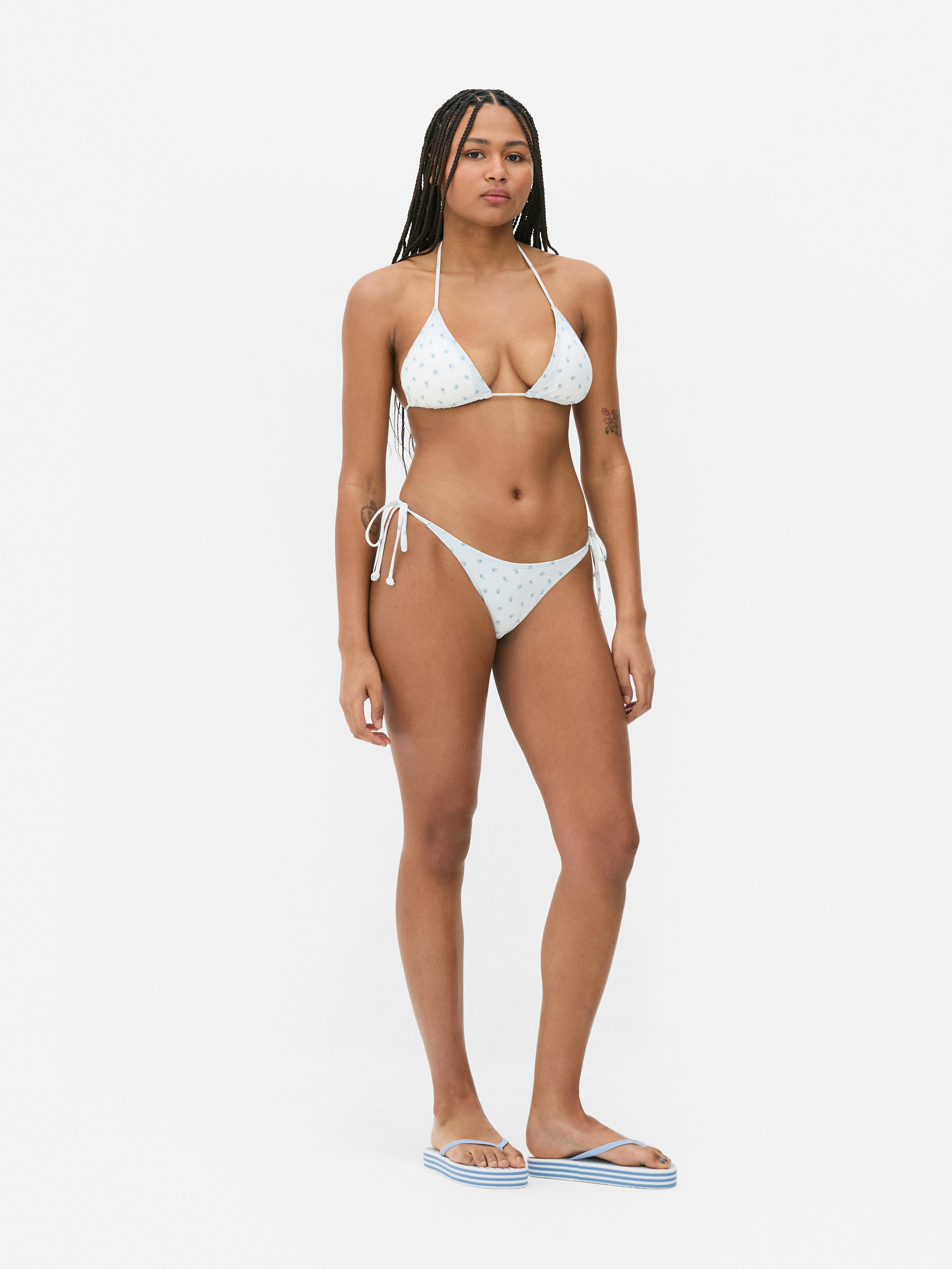 Floral Triangle Bikini Top