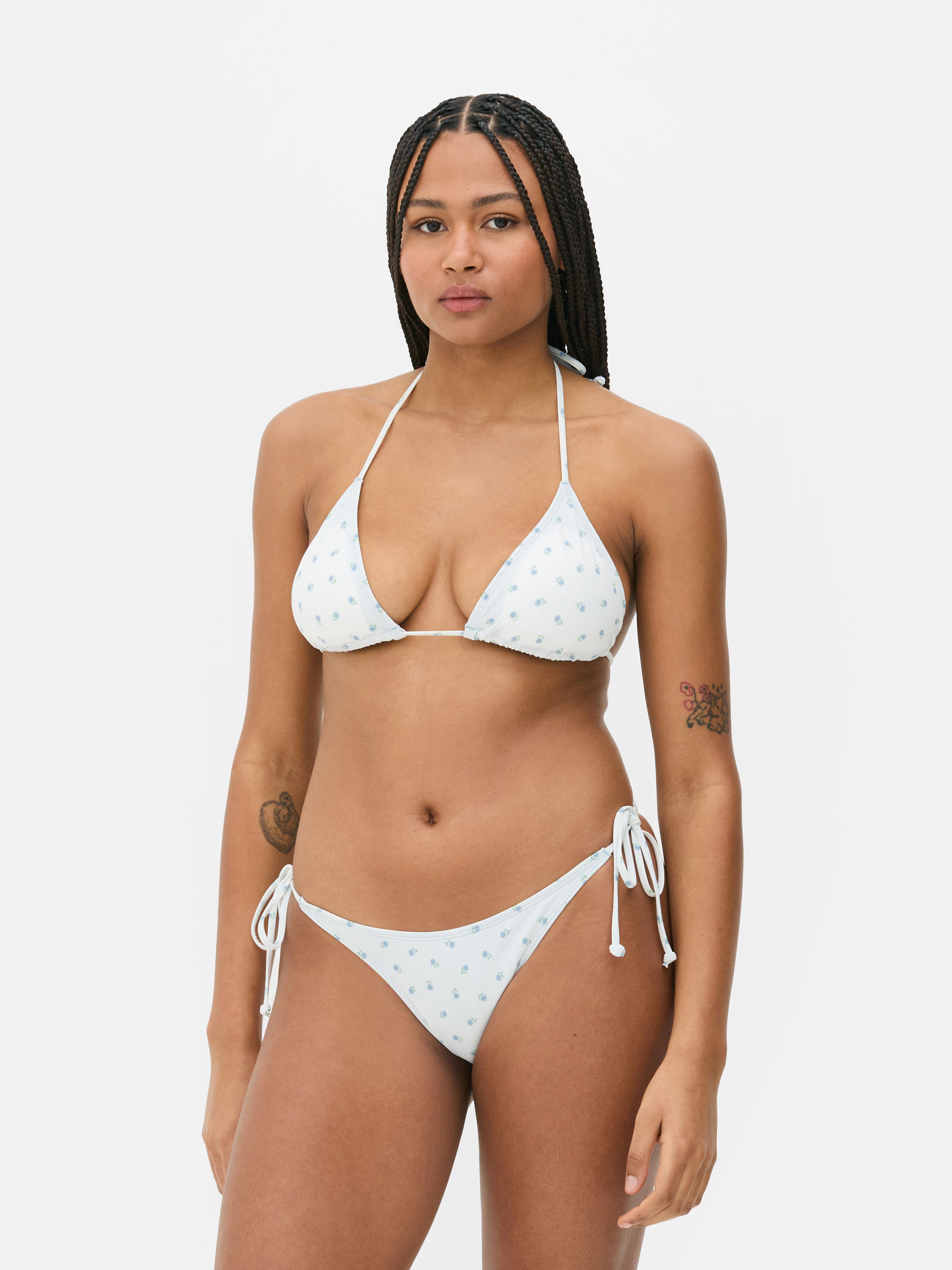 Floral Triangle Bikini Top