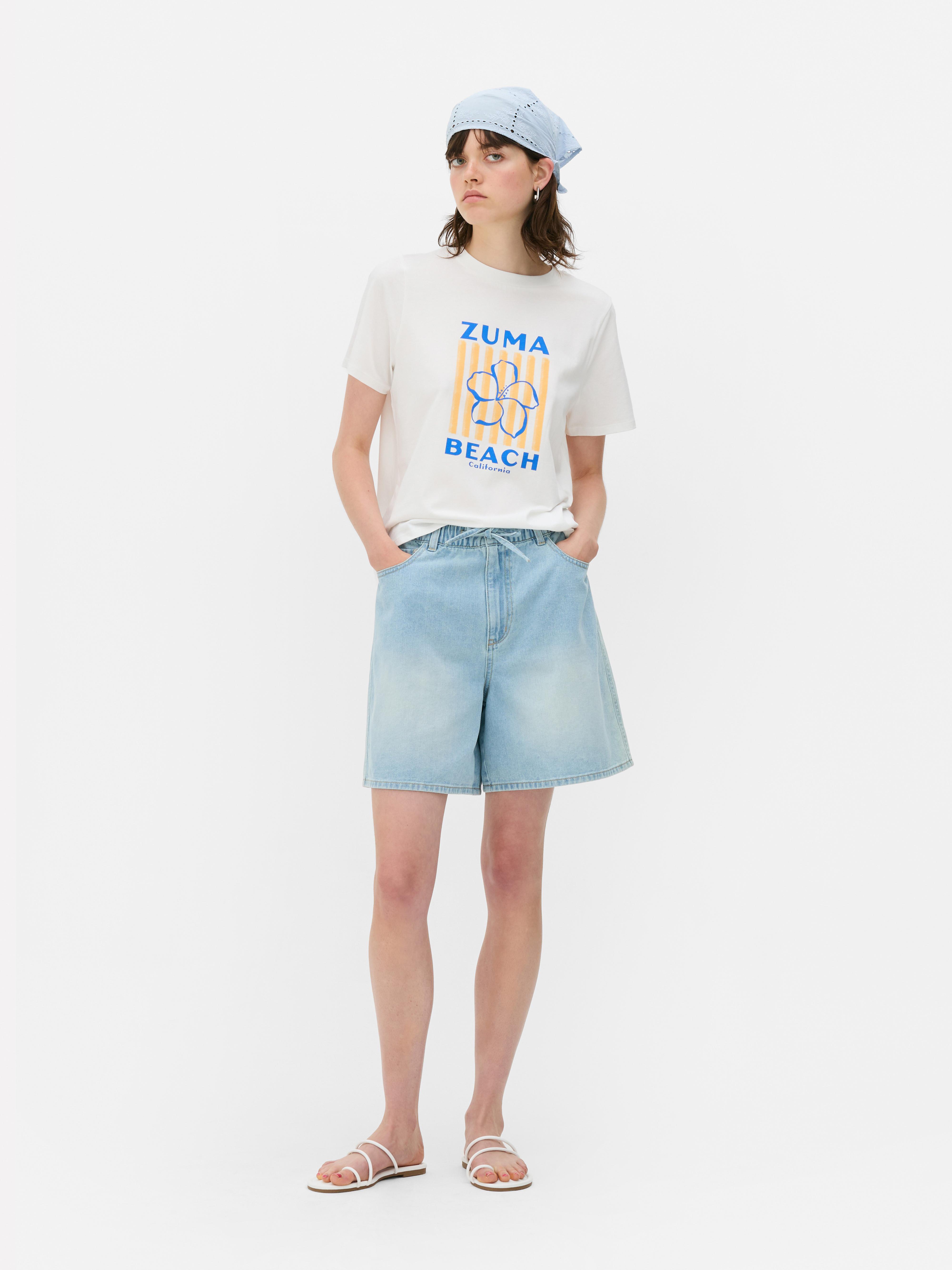 Tricou cu imprimeu și mânecă scurtă Portocaliu