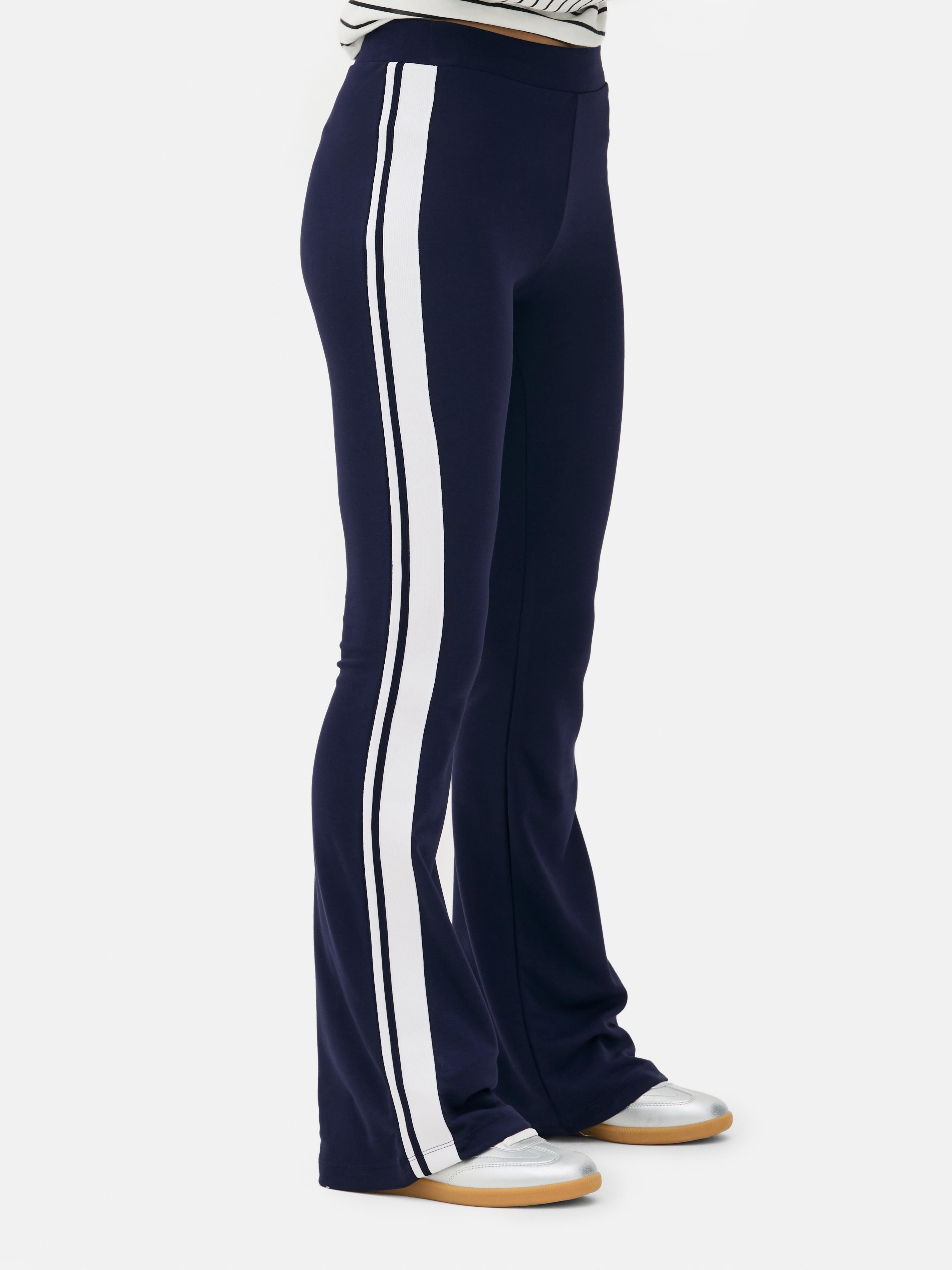 Women's Navy Side Stripe Flared Joggers | Primark