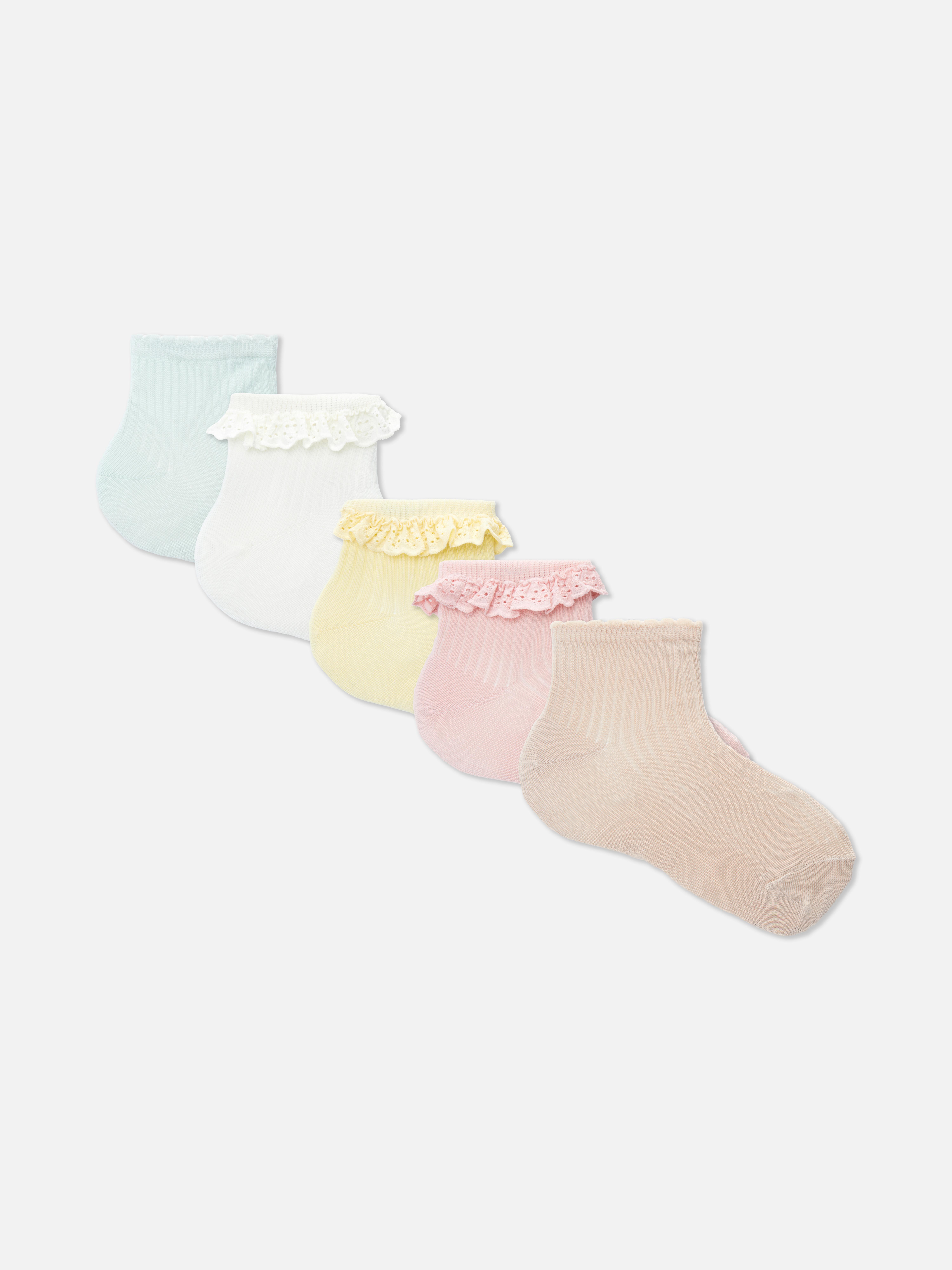 5pk Frill Trim Socks