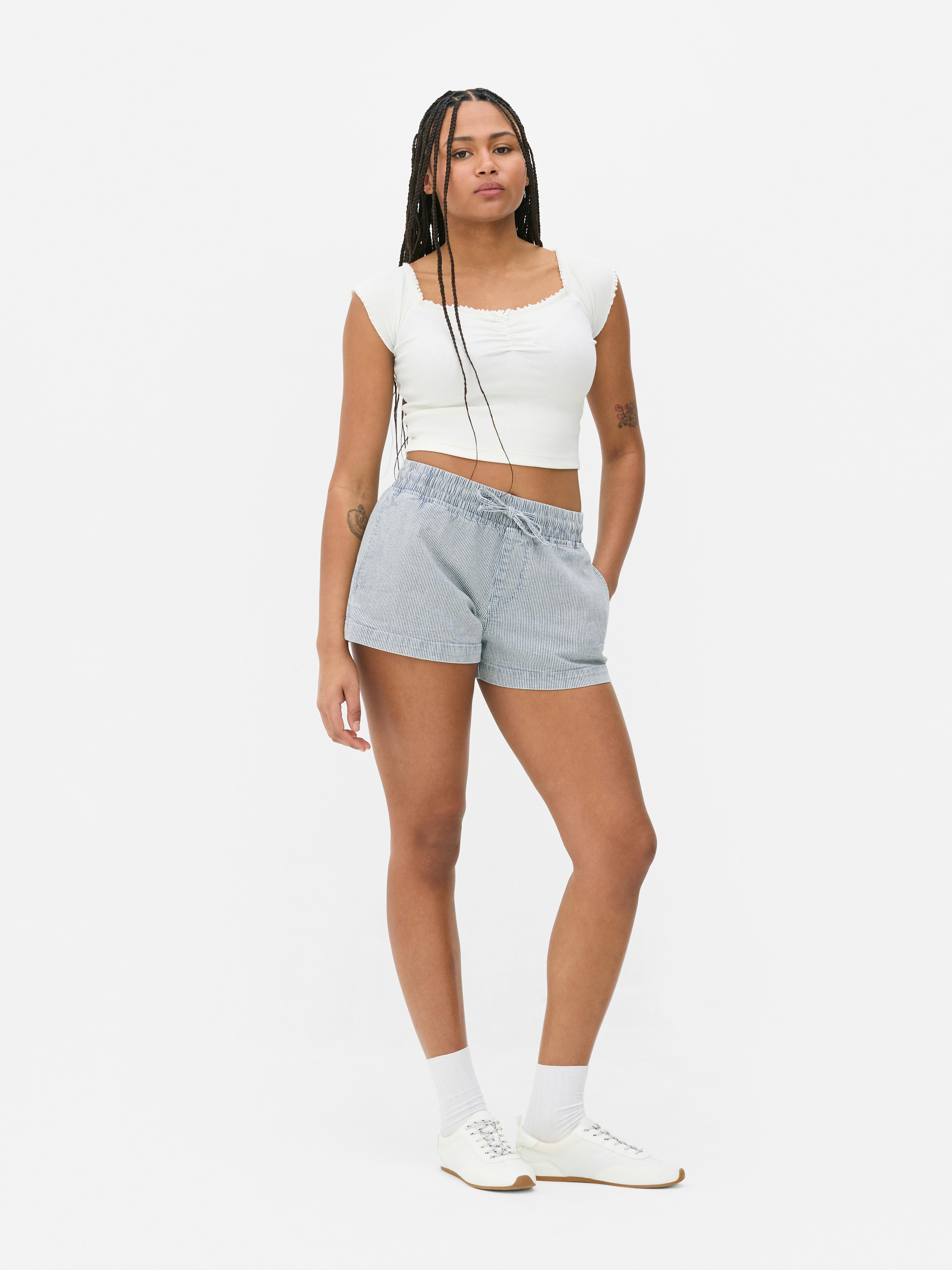 国内で当店のみ RELABEL - Drape Multi-Pocket Drawstring Short Drawstring Pull-On Shorts | Madewell