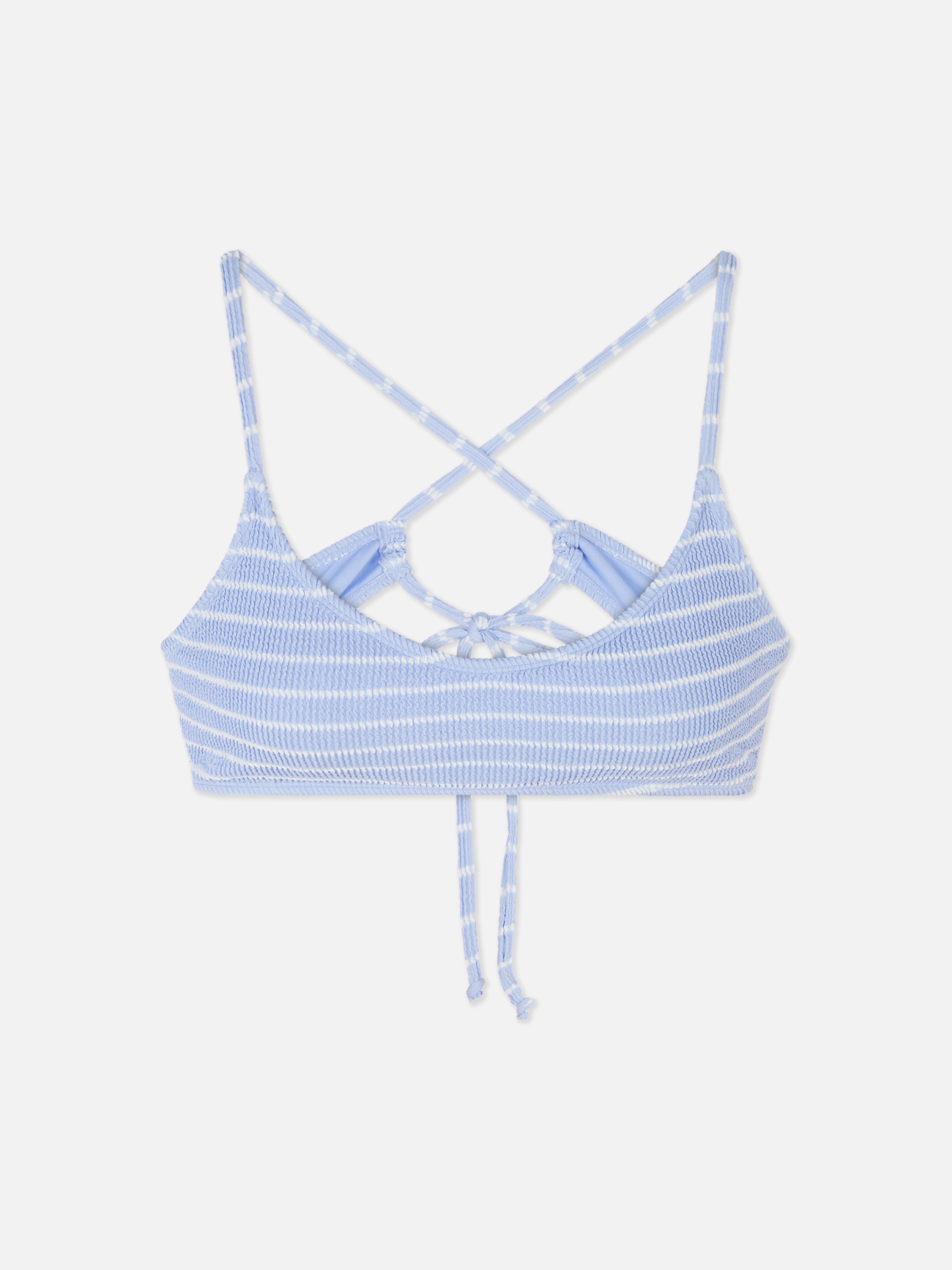 Crinkle Stripe Bikini Top