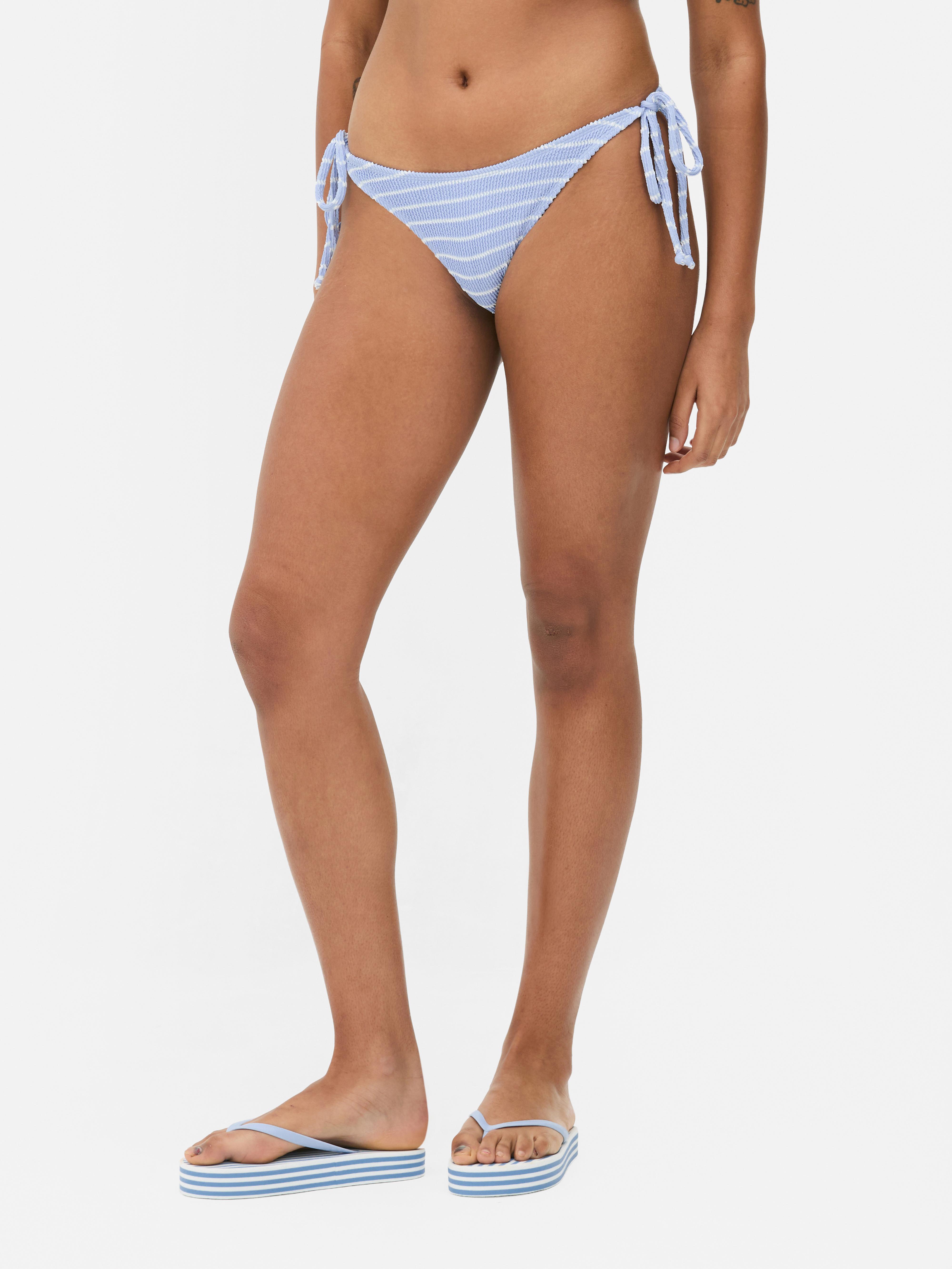 Crinkle Stripe Bikini Briefs