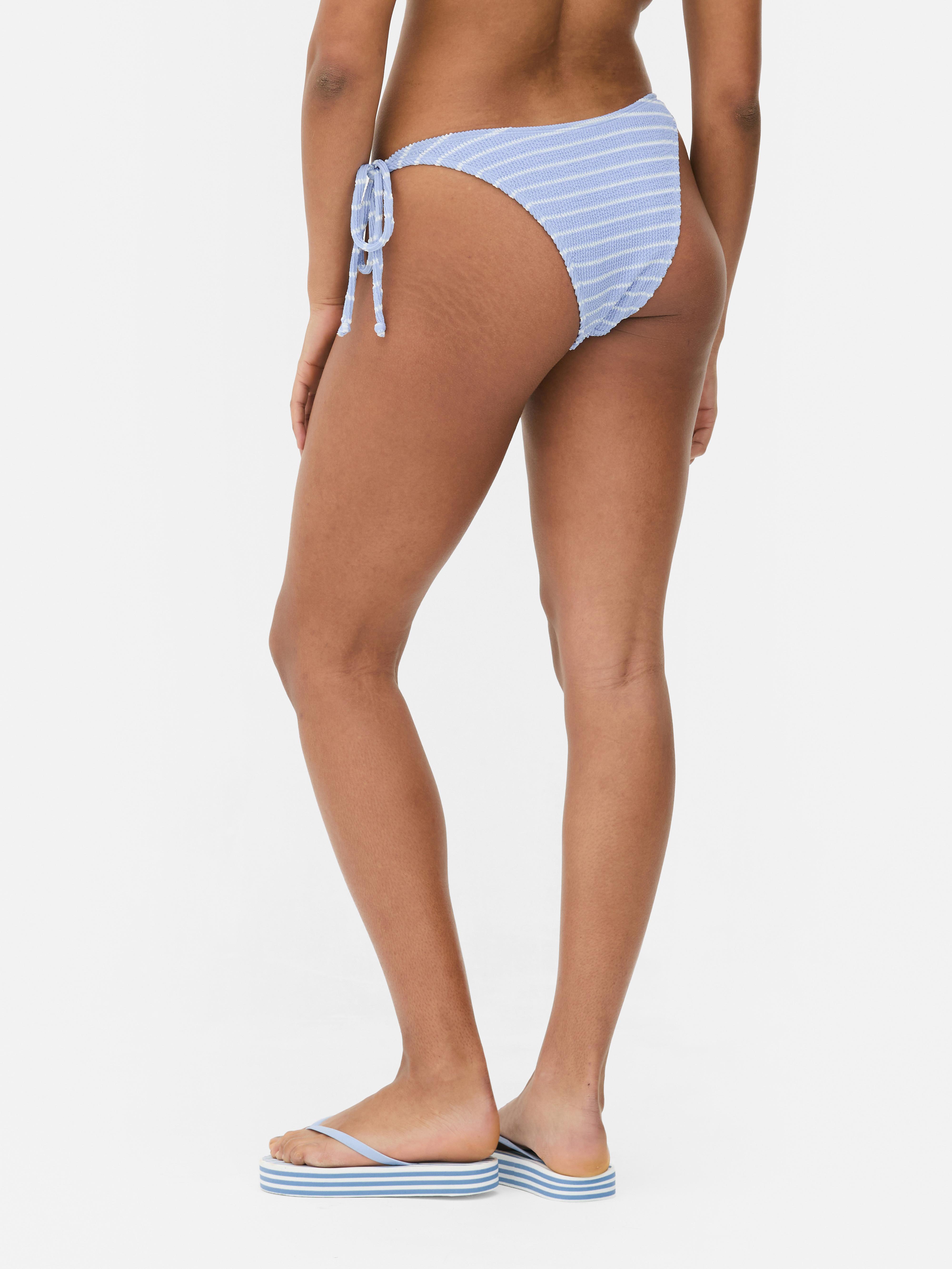 Crinkle Stripe Bikini Briefs