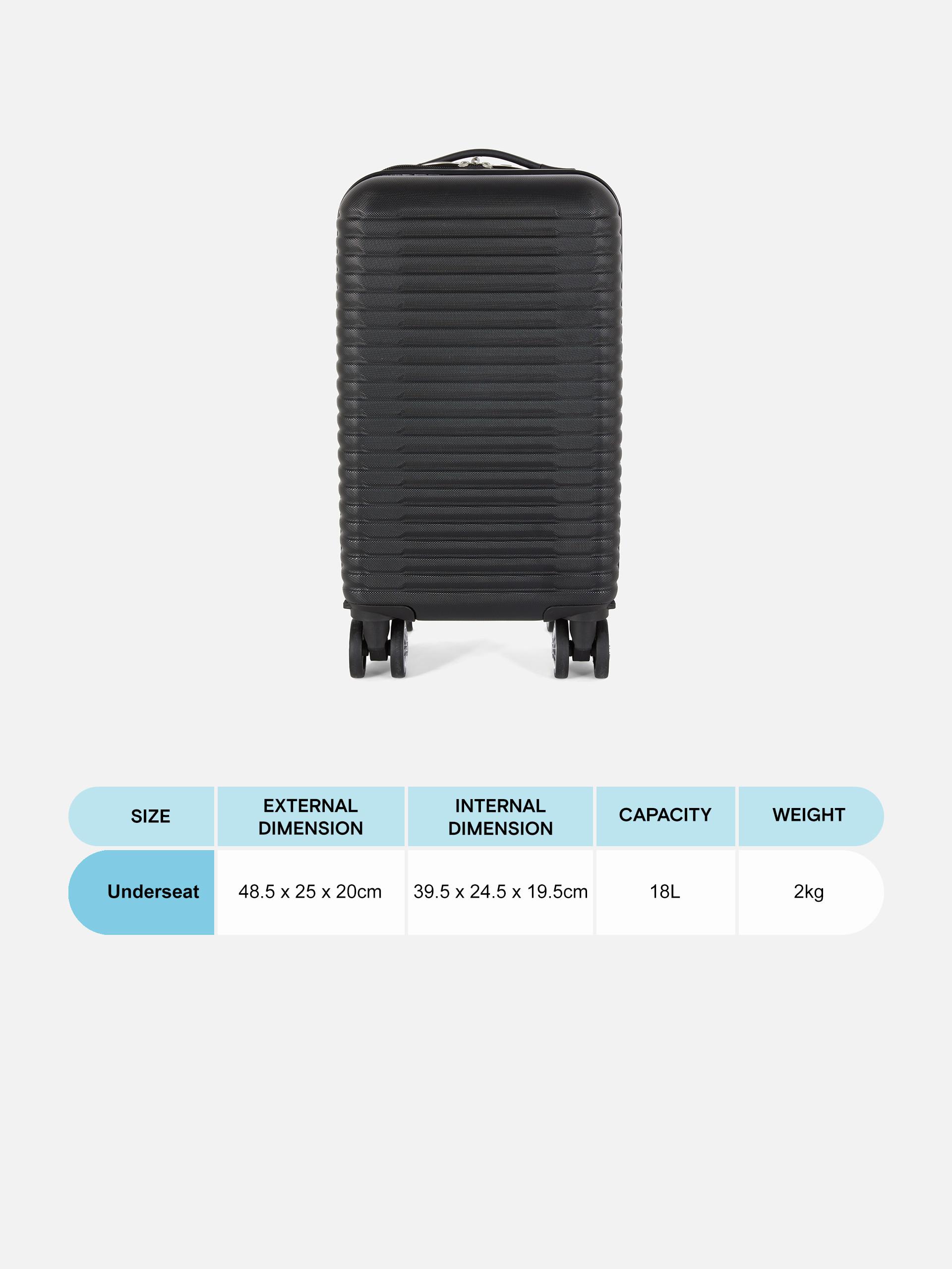 Twarda walizka pod fotel z 8 kółkami
