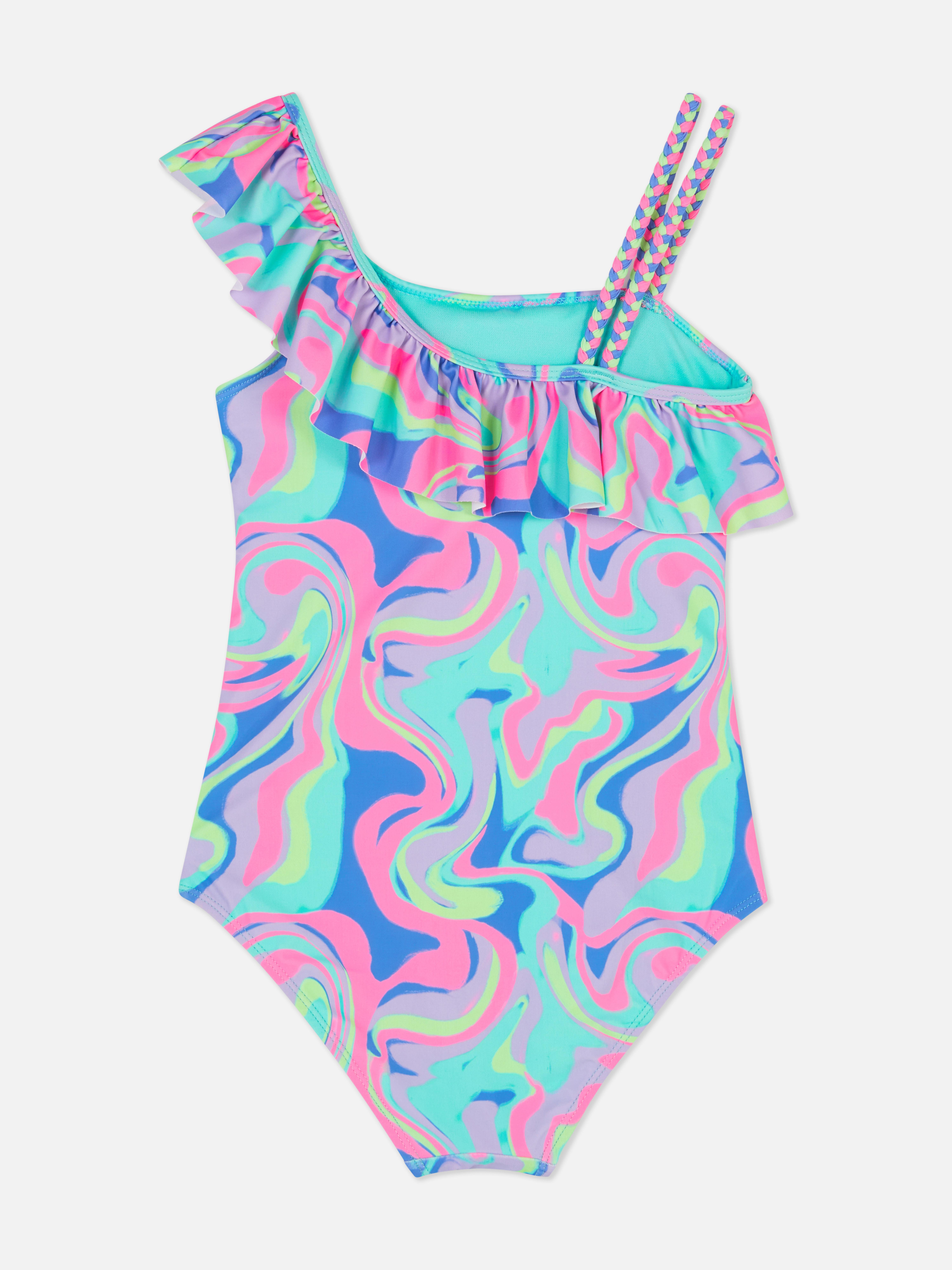 7-15yrs | Tie-Dye One Shoulder Swimsuit