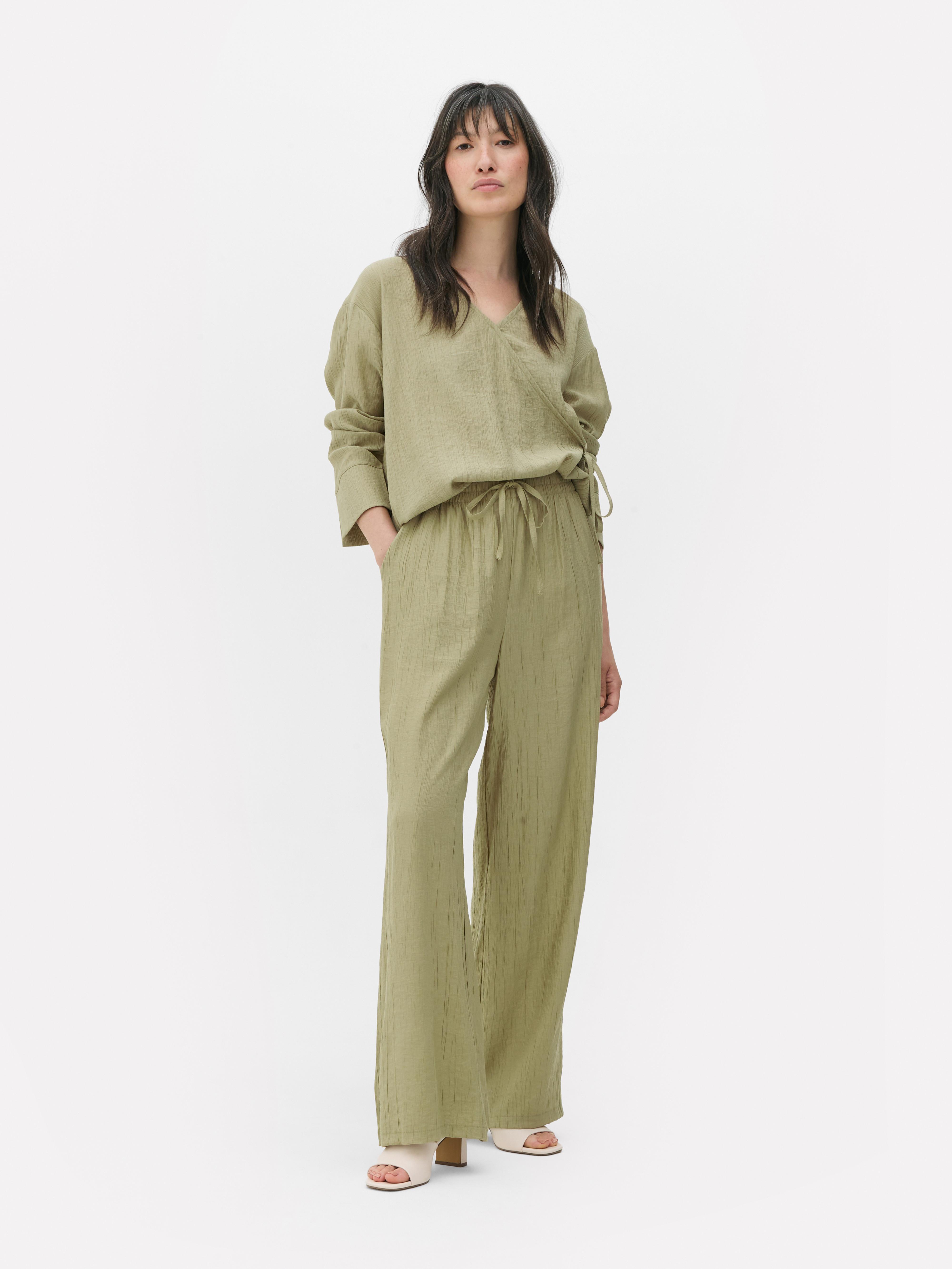 Crinkle Wide Leg Pants