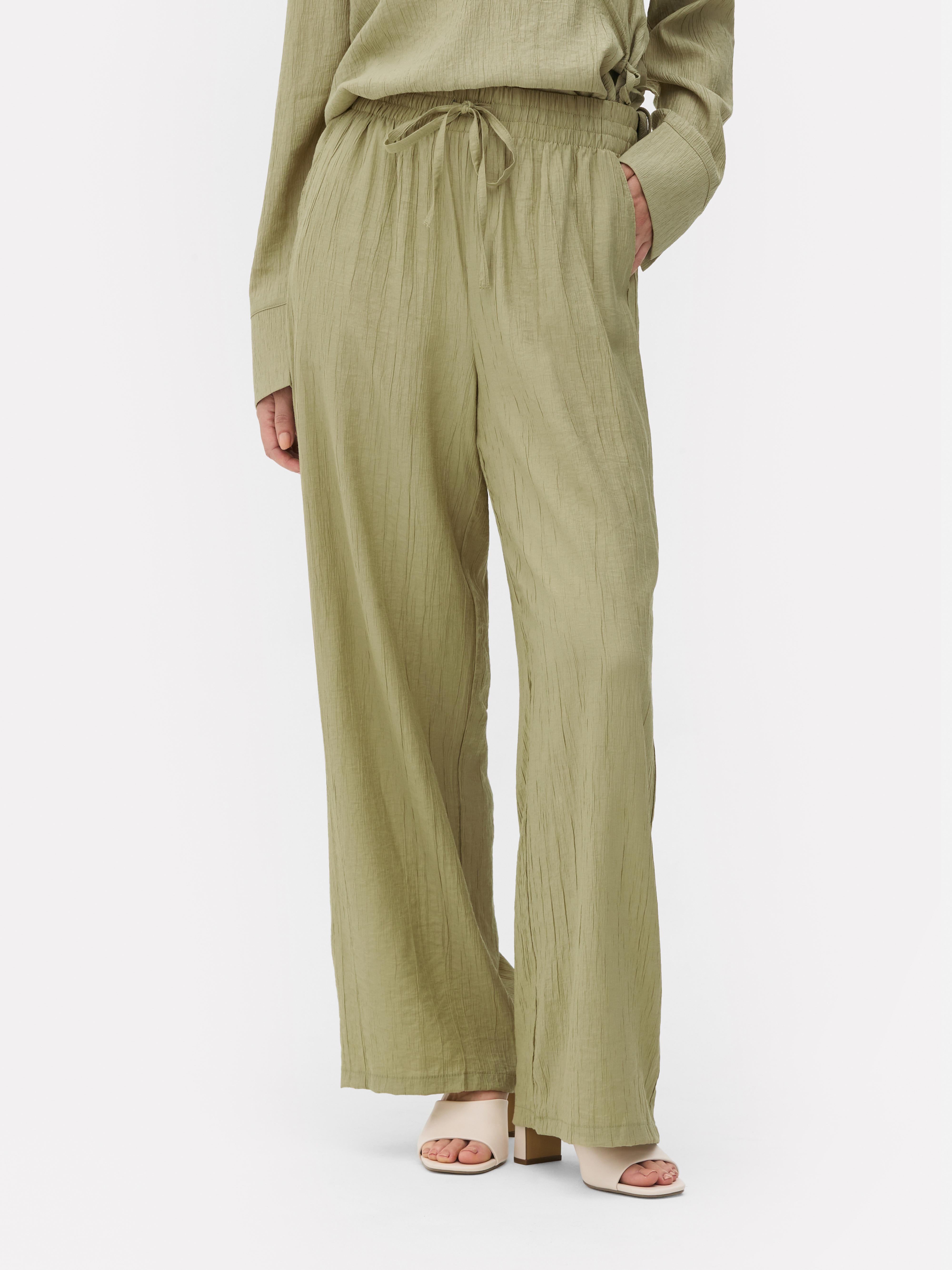 Crinkle Wide Leg Pants