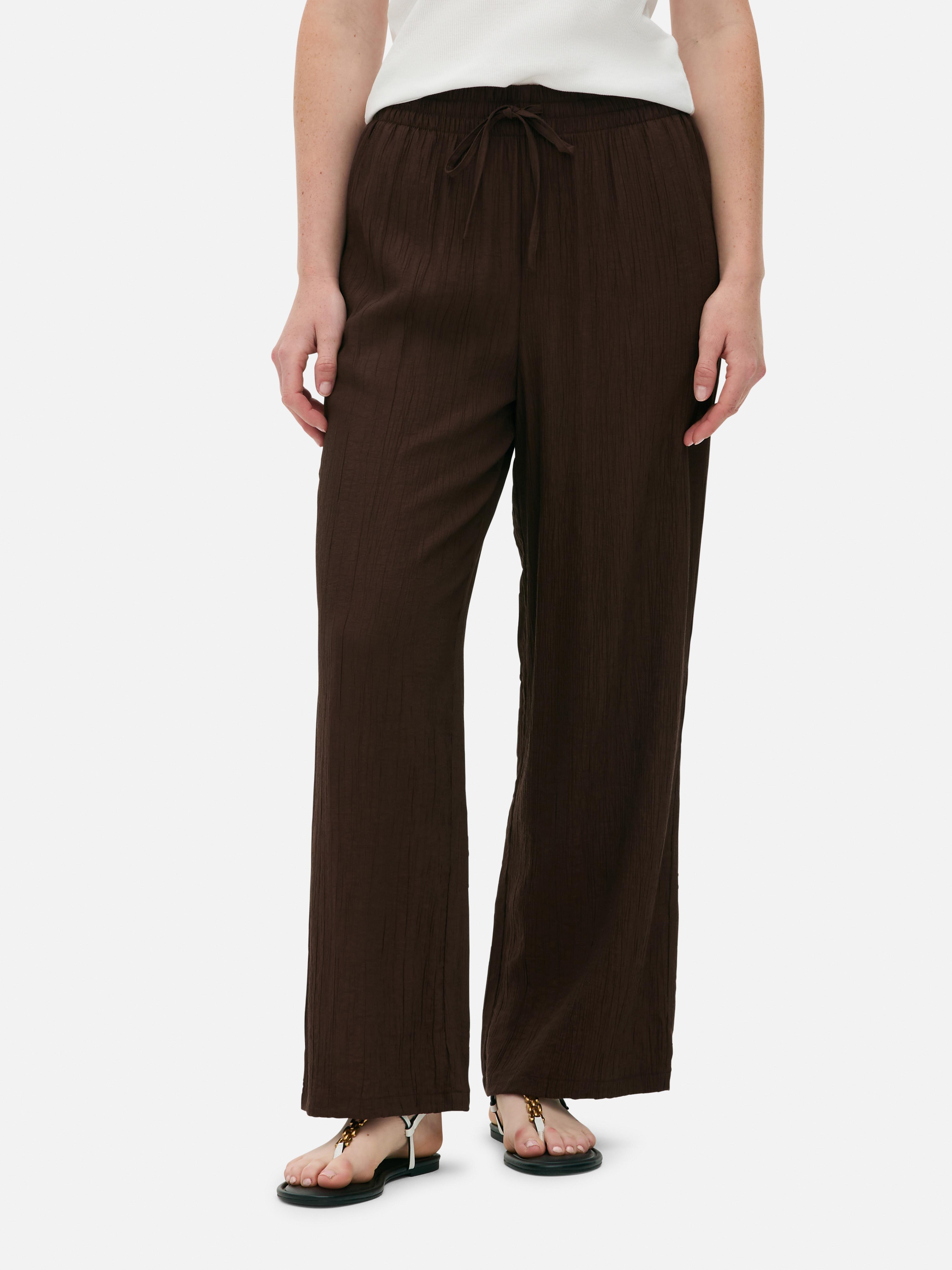 Crinkle Wide Leg Trousers