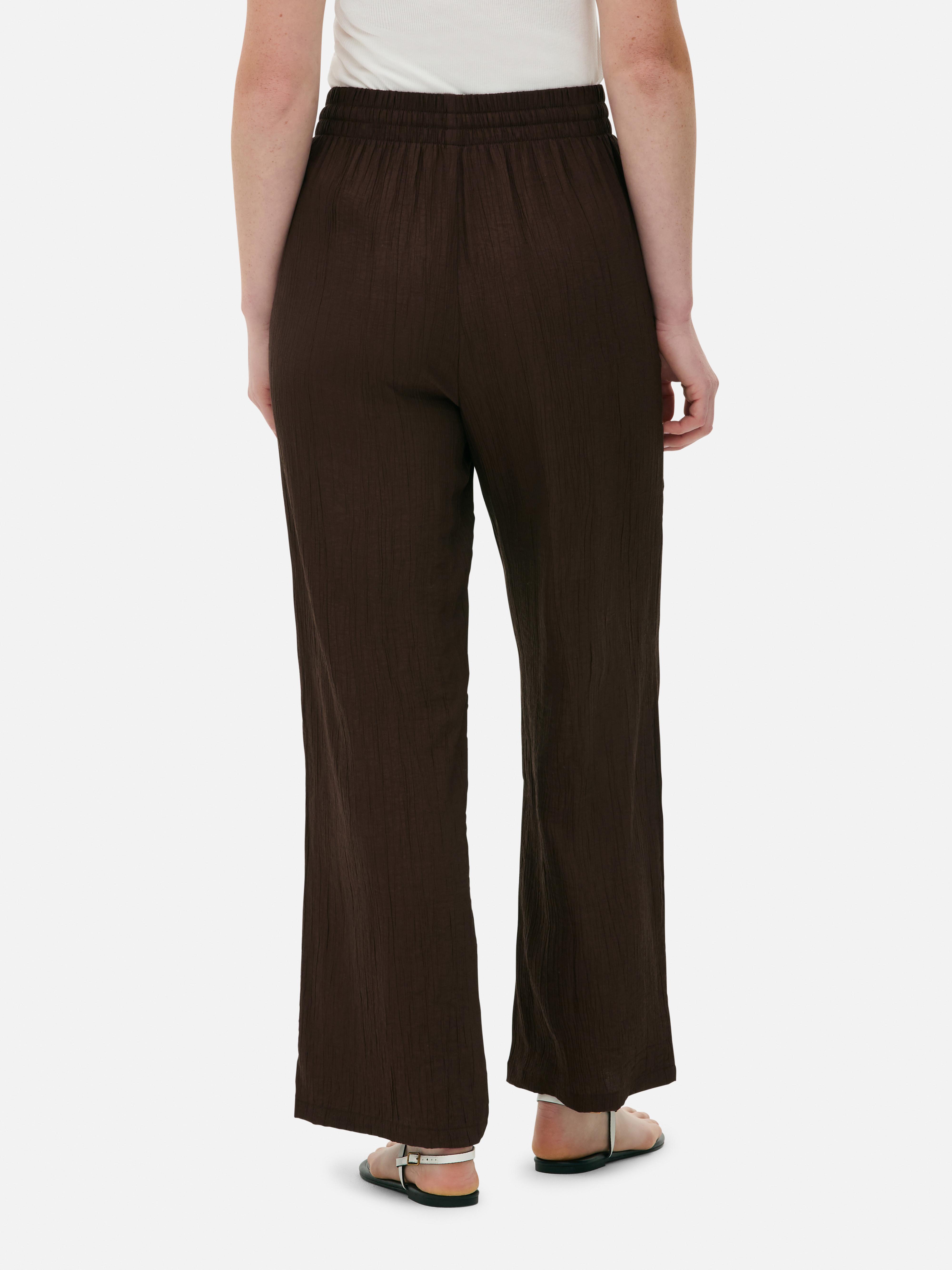 Crinkle Wide Leg Trousers
