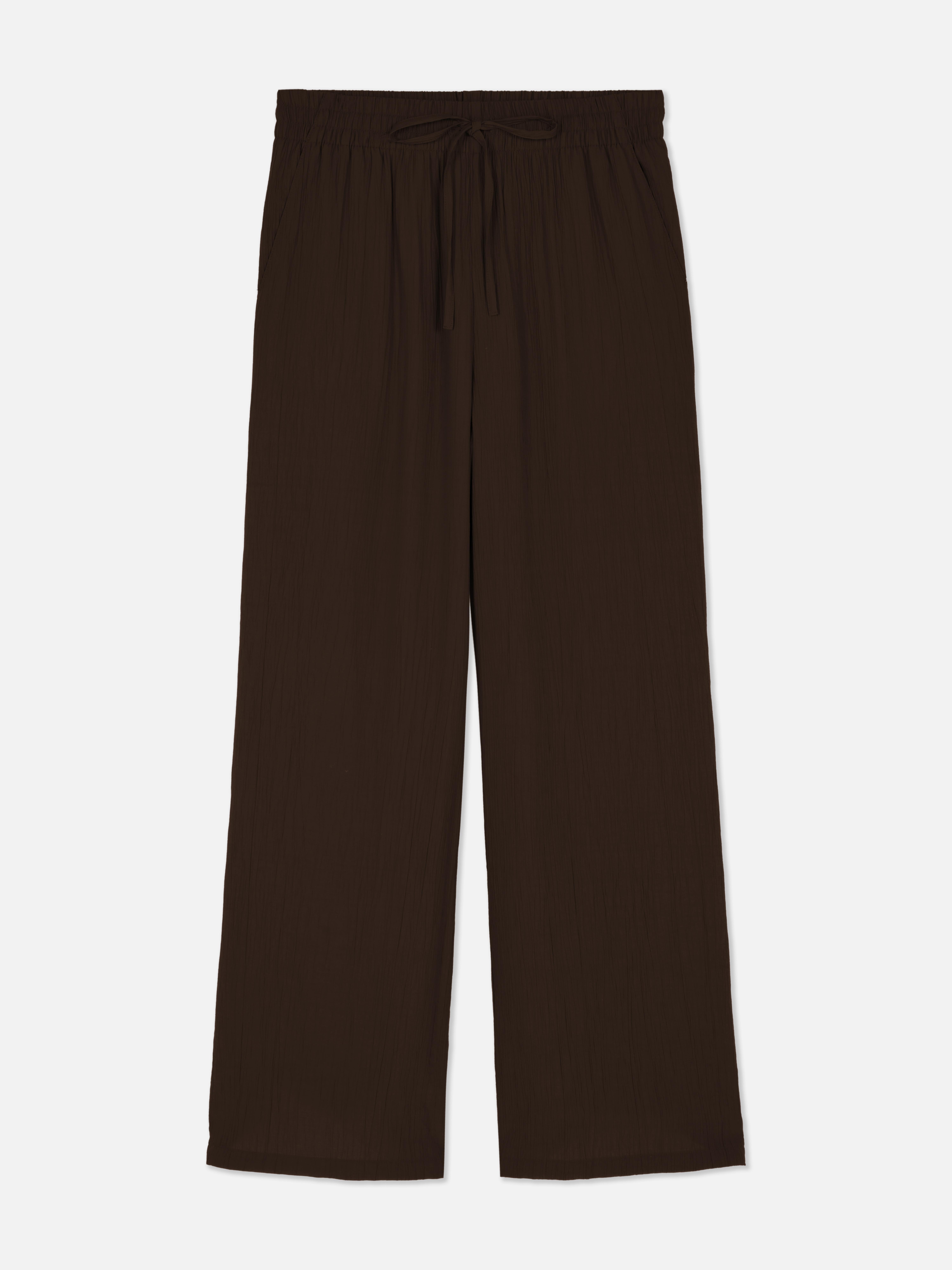 Crinkle Wide Leg Trousers