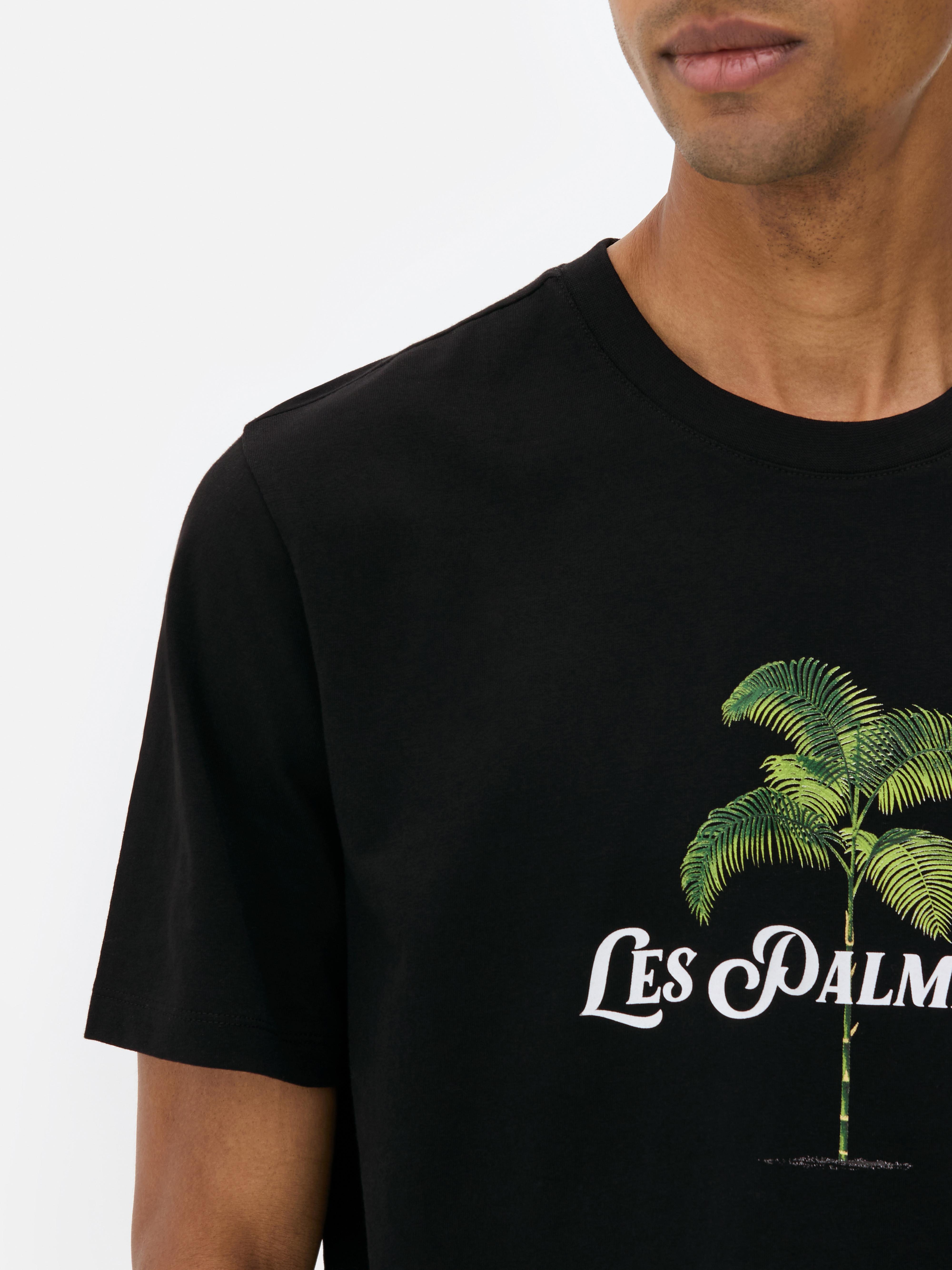 Tricou cu mânecă scurtă cu imprimeu palmieri