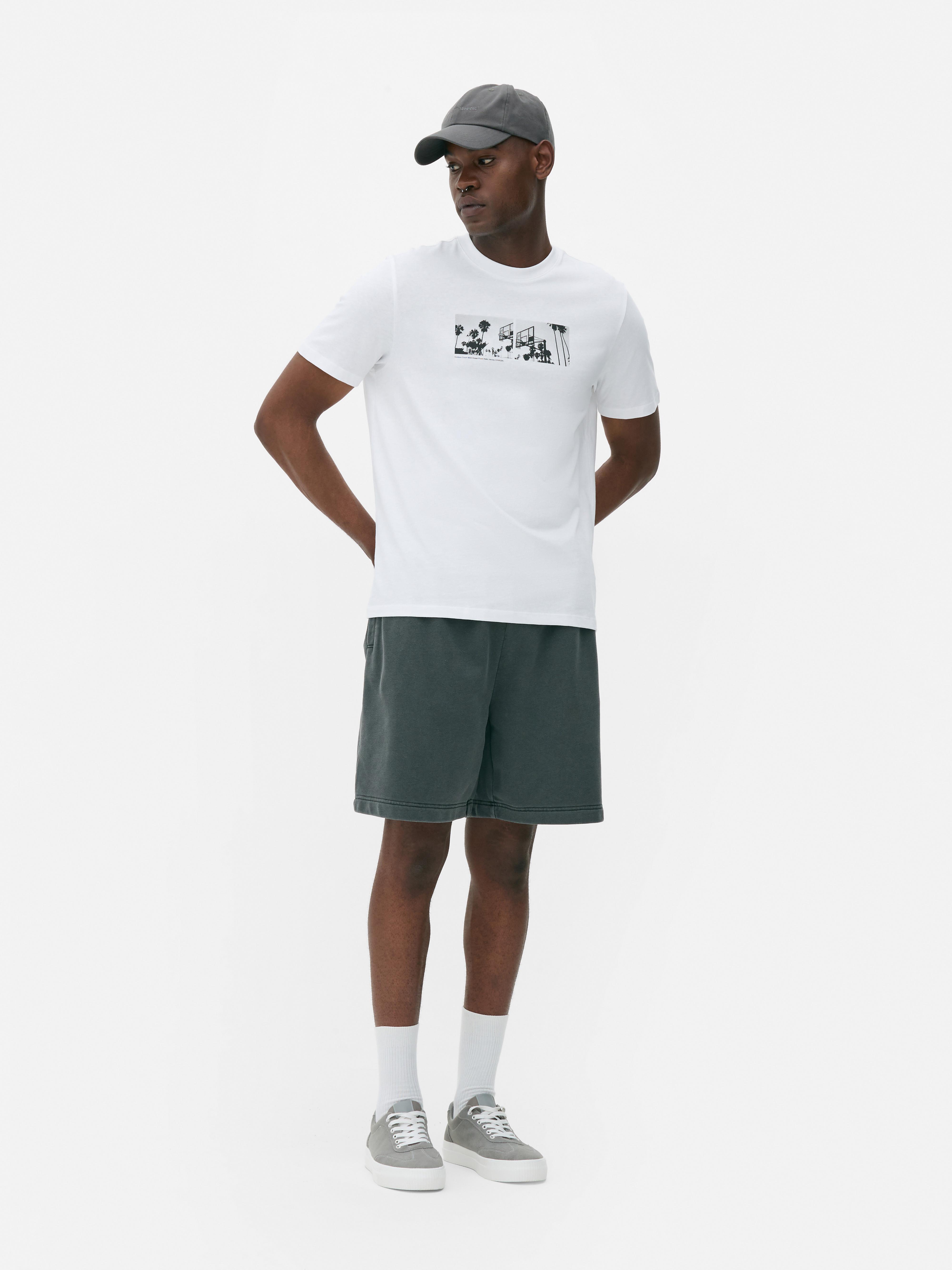 T-shirt met basketbal-fotoprint