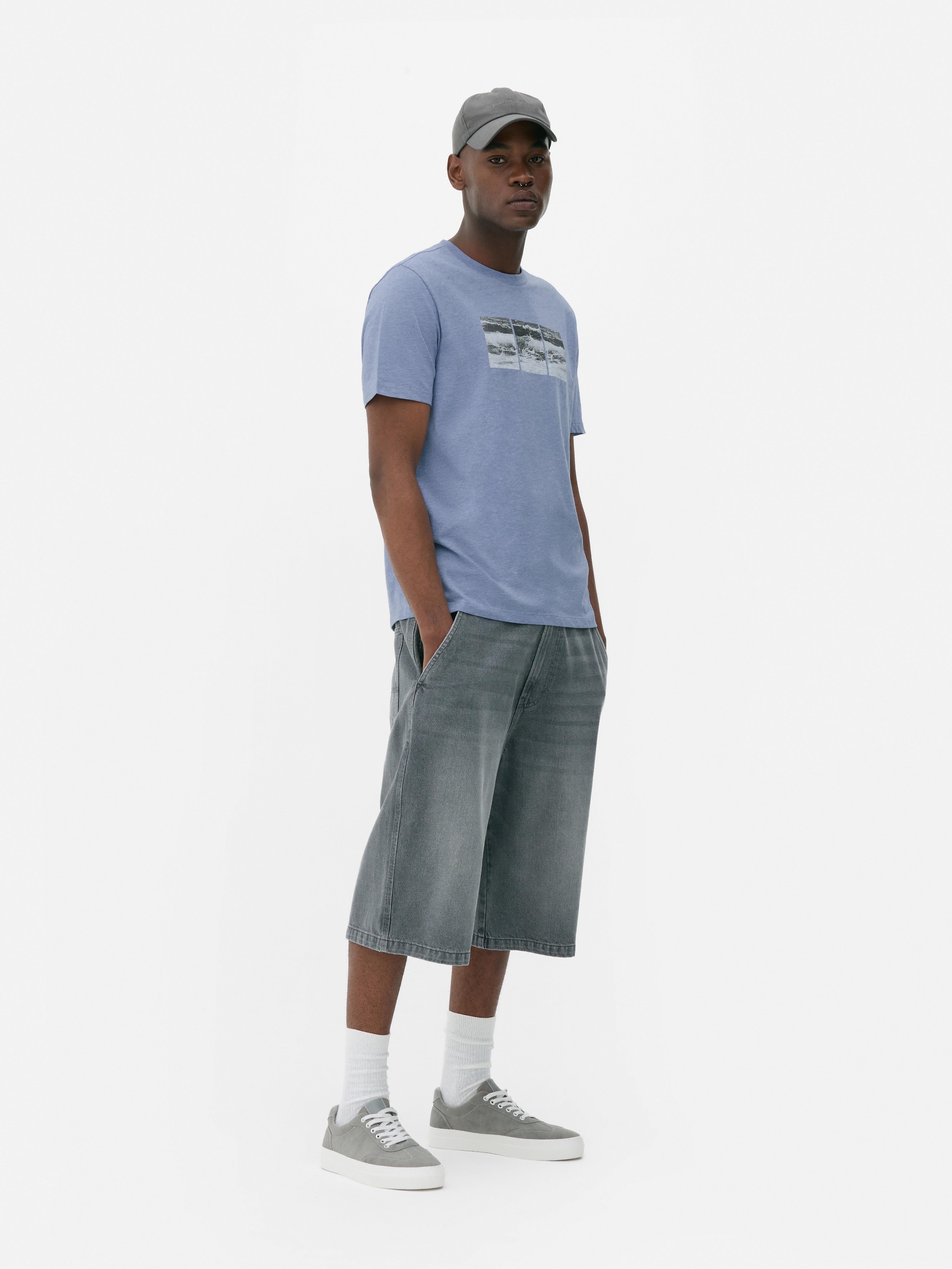 T-shirt met golvenprint