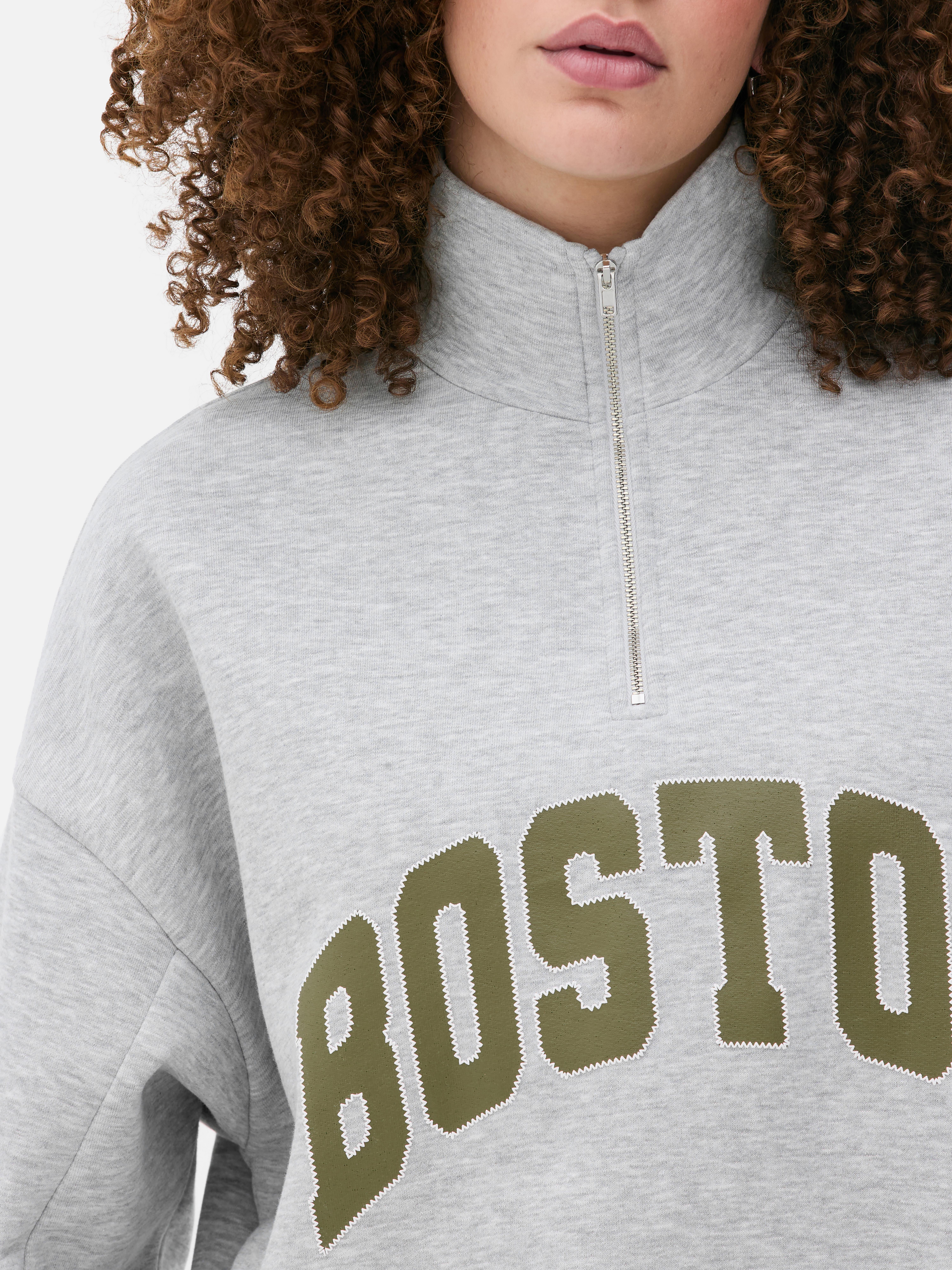 Sweatshirt met halve rits en print City