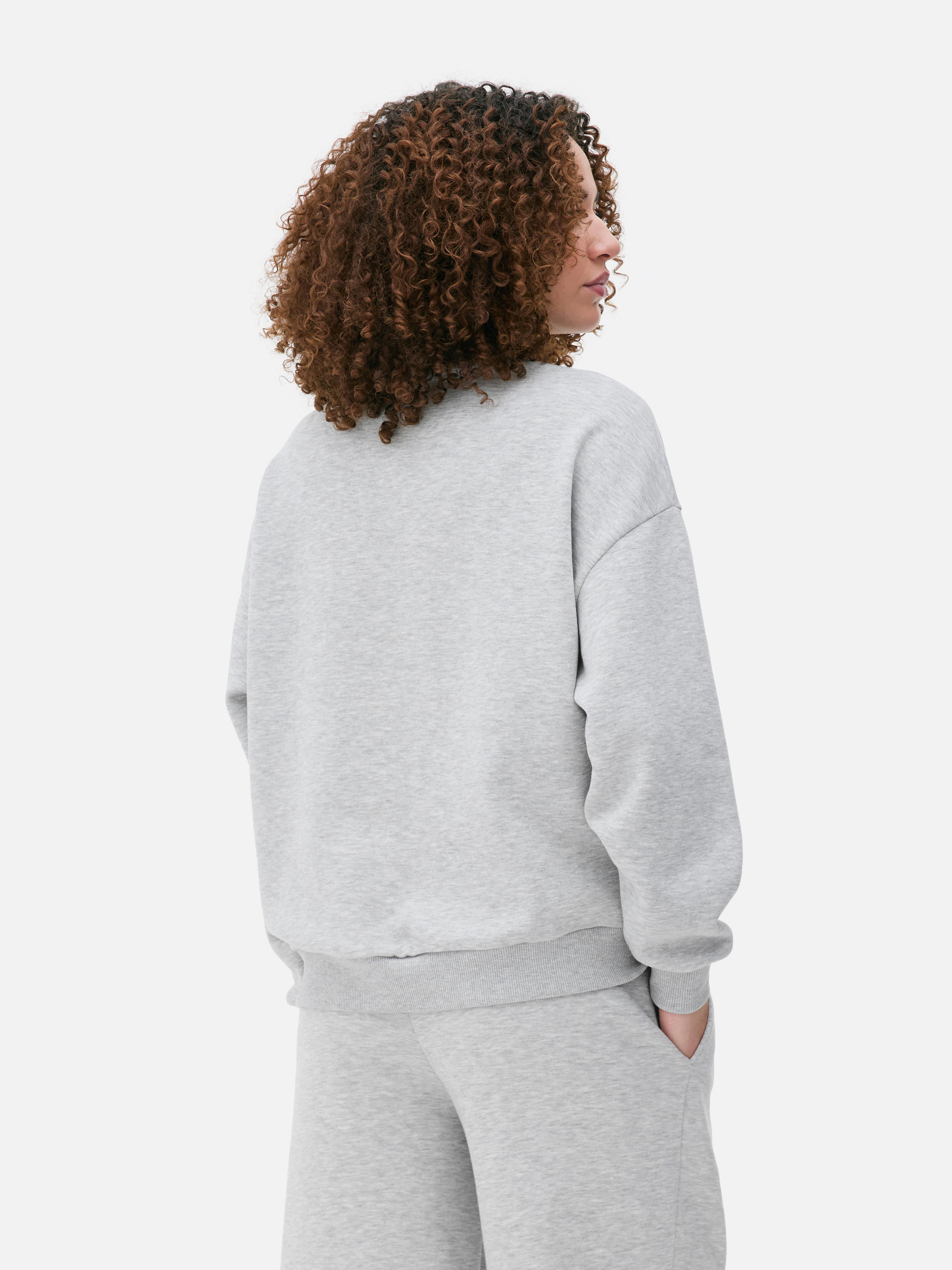 Sweatshirt met halve rits en print City