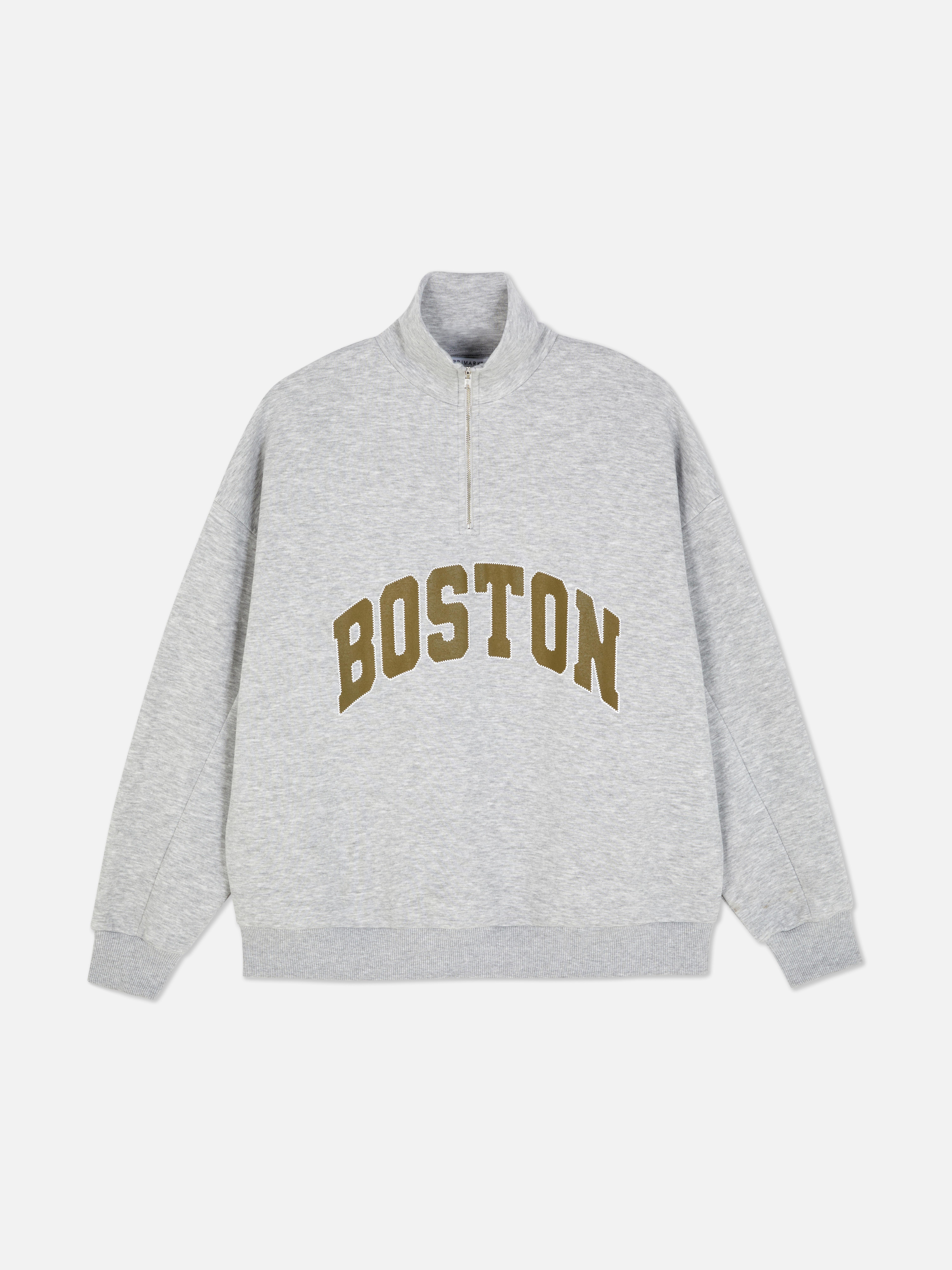 Sweatshirt met halve rits en print City