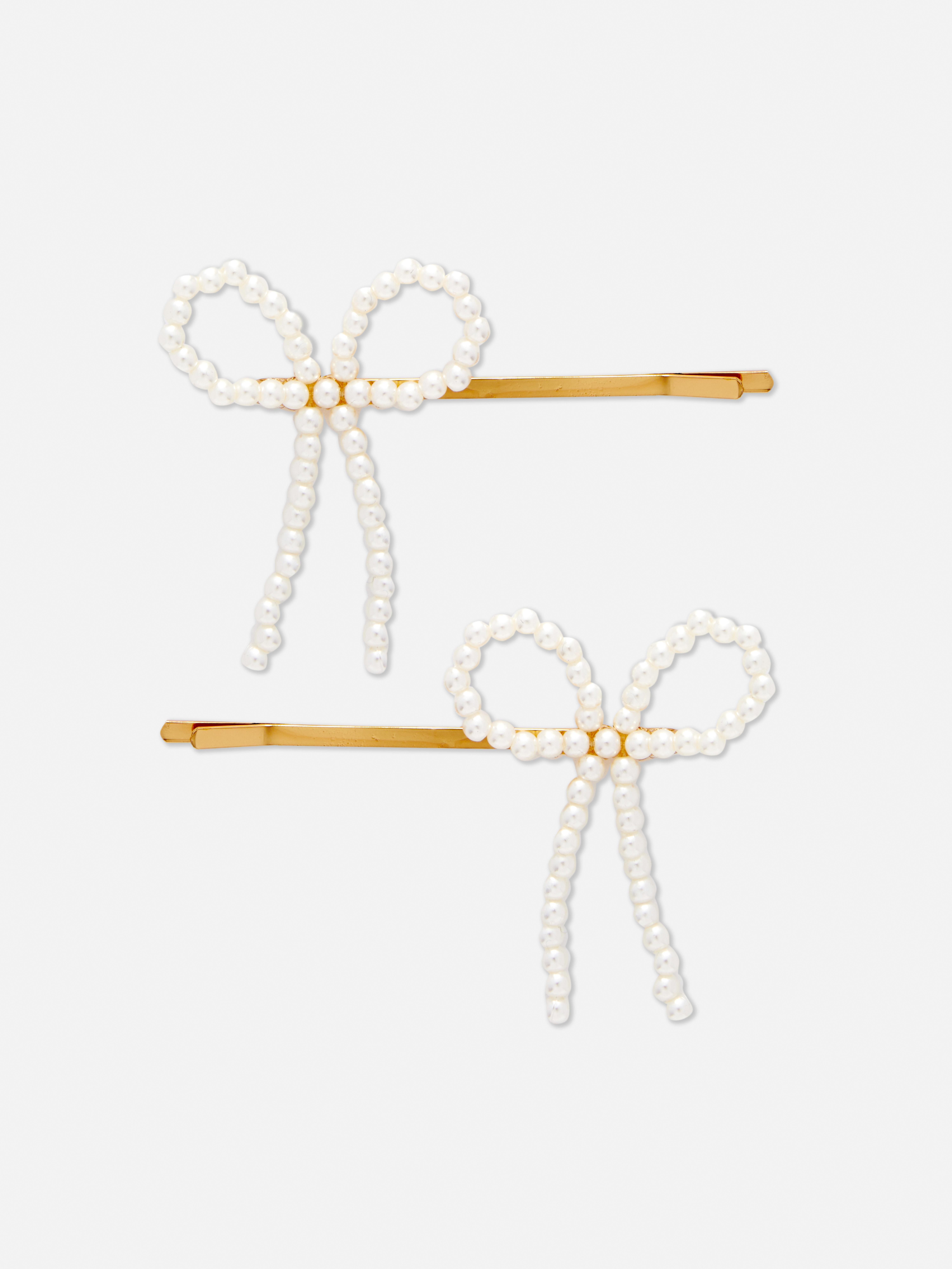 Barrettes nœud de mariée ornées de perles