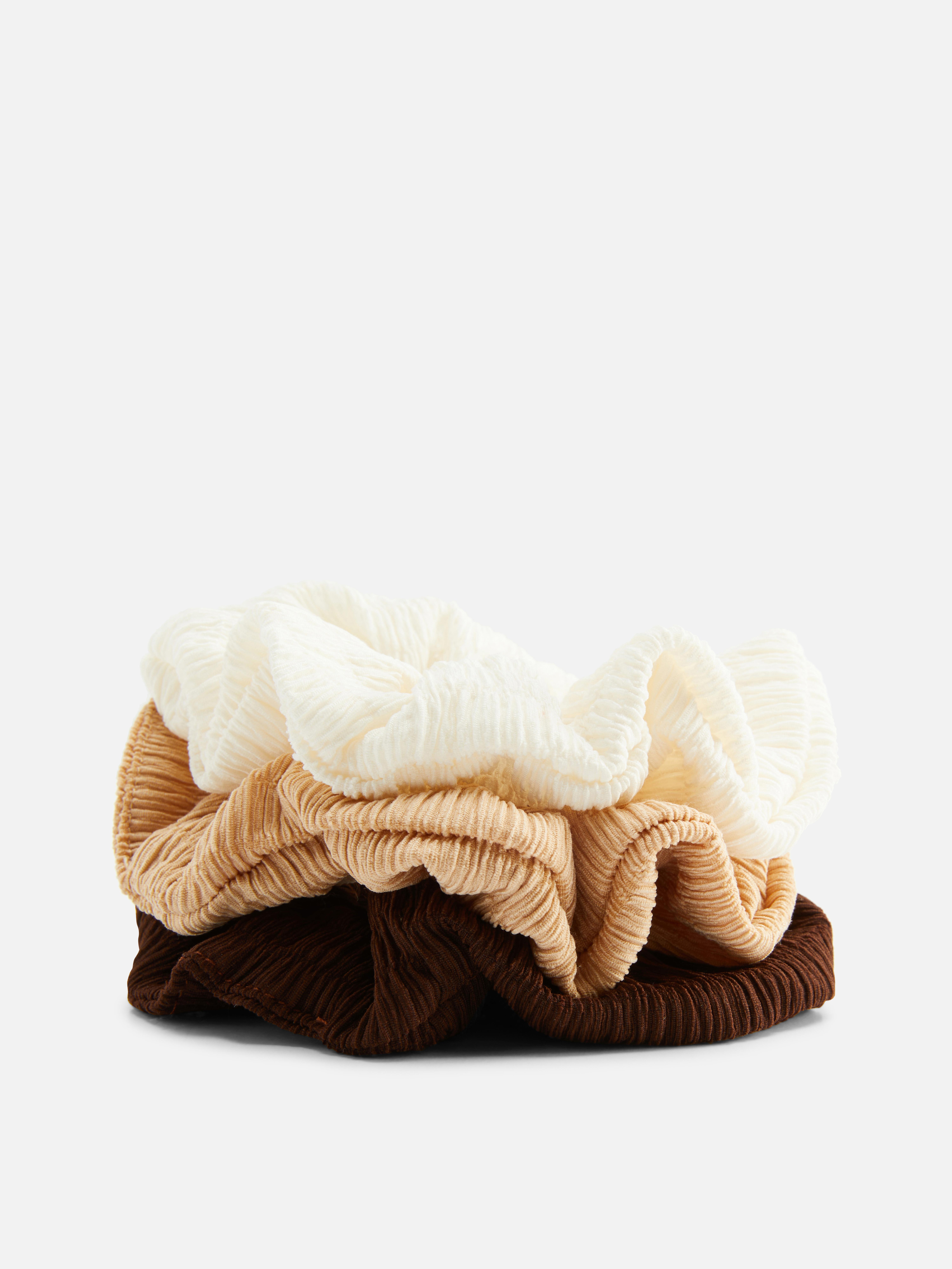 3pk Ribbed Hair Scrunchies