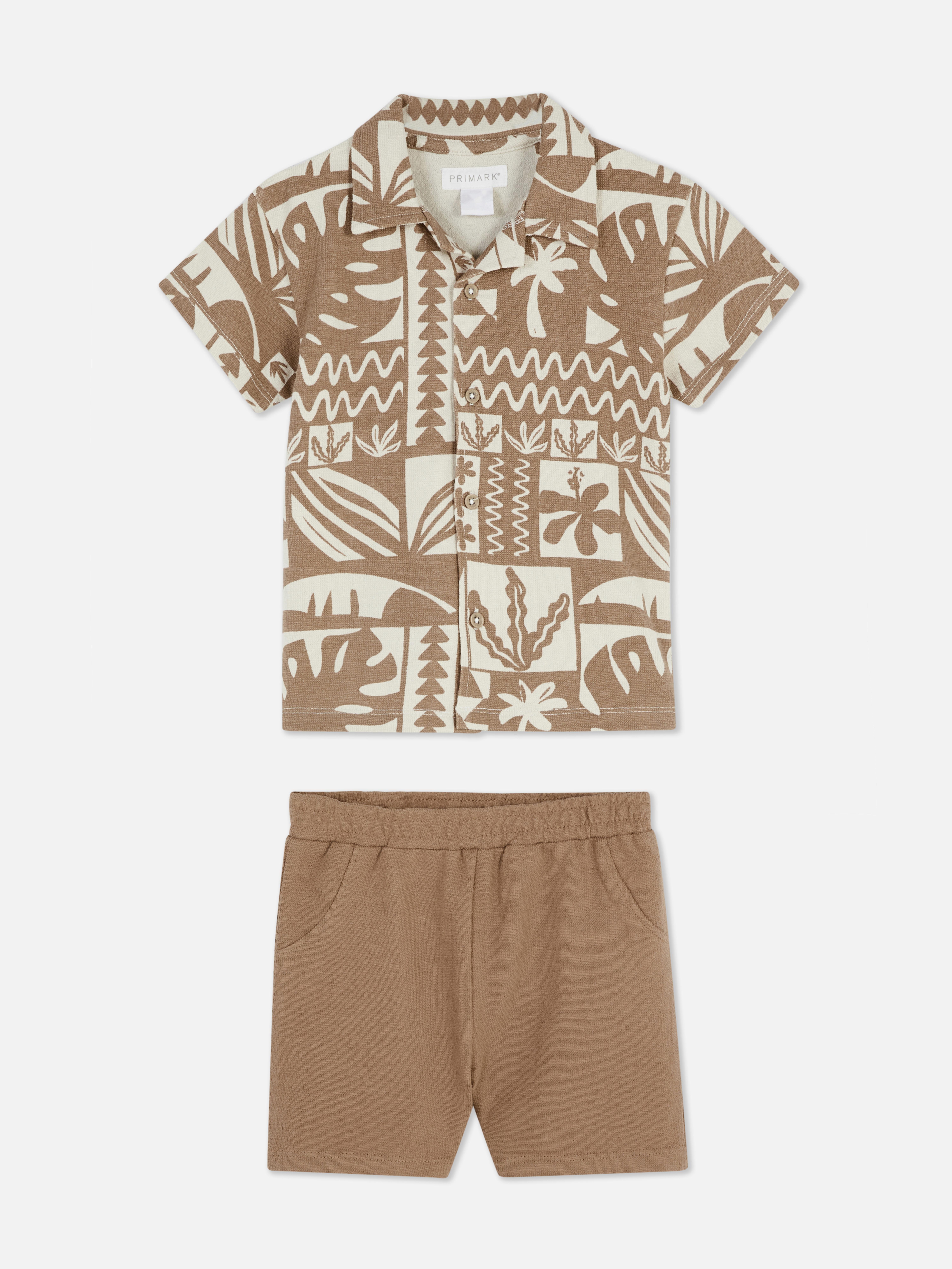 Hemd mit Knopfleiste und Shorts im Set