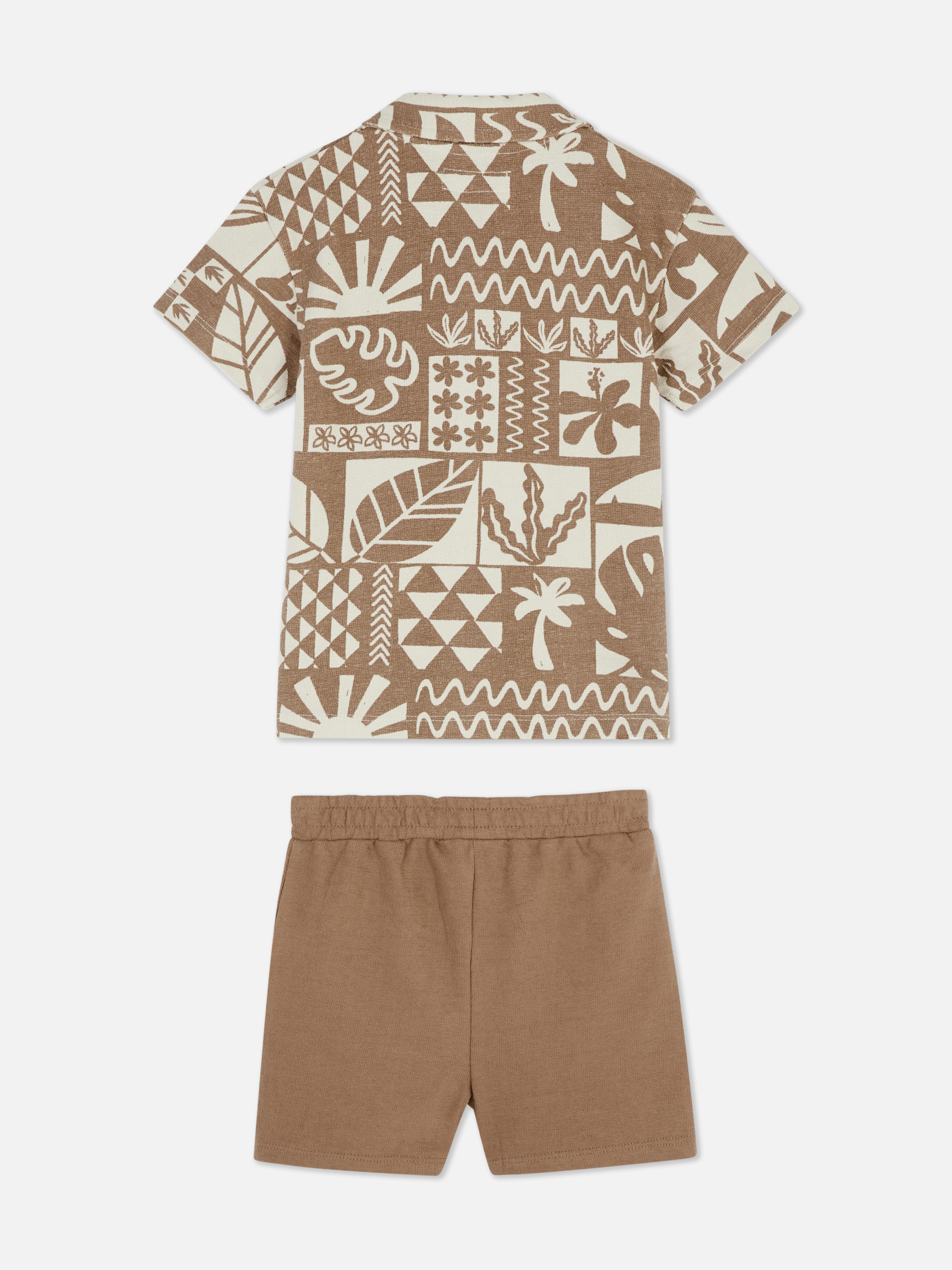 Hemd mit Knopfleiste und Shorts im Set
