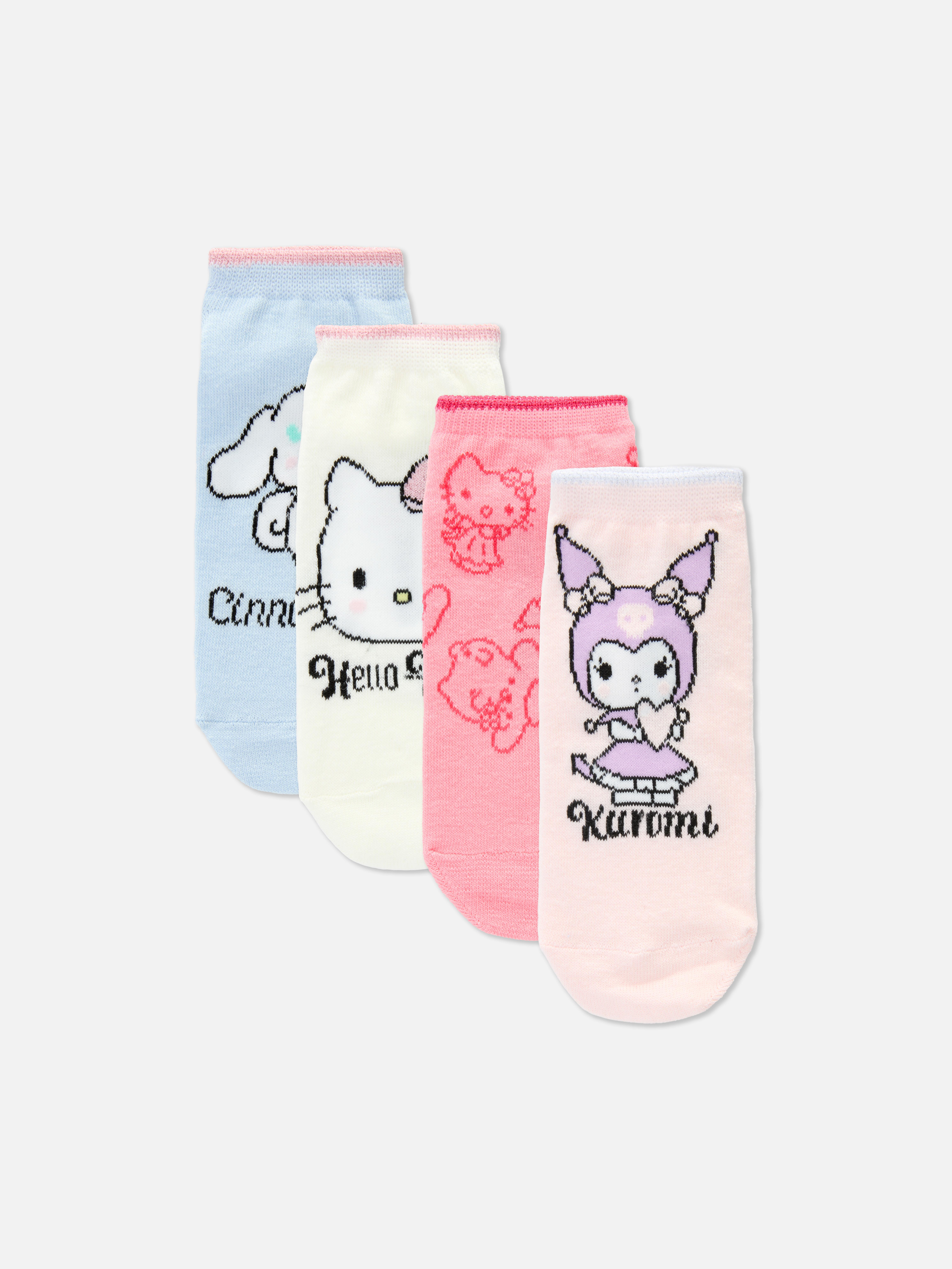 Pack 4 pares meias desporto personagem Hello Kitty