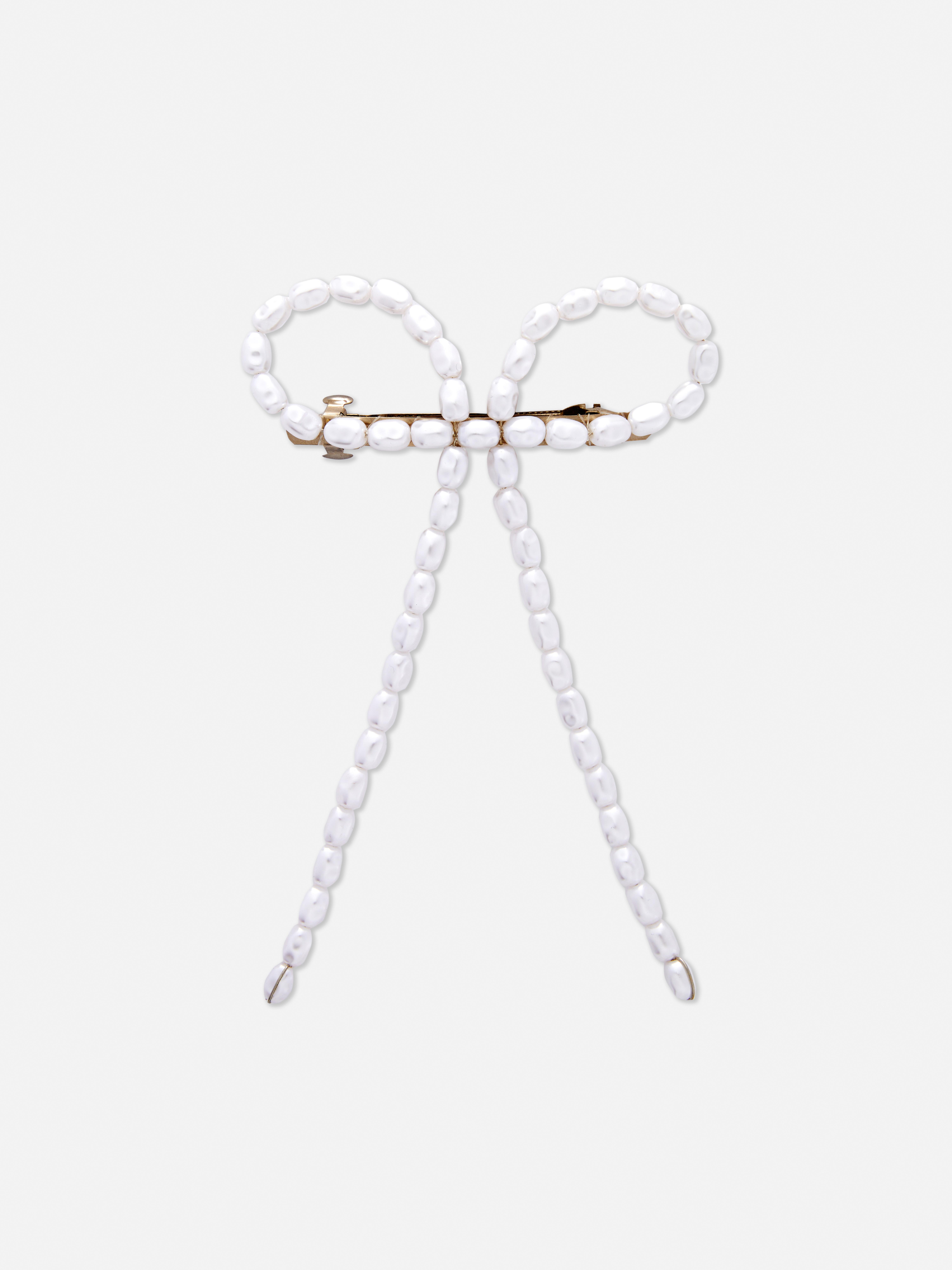 Nœud de mariée pour cheveux orné de perles