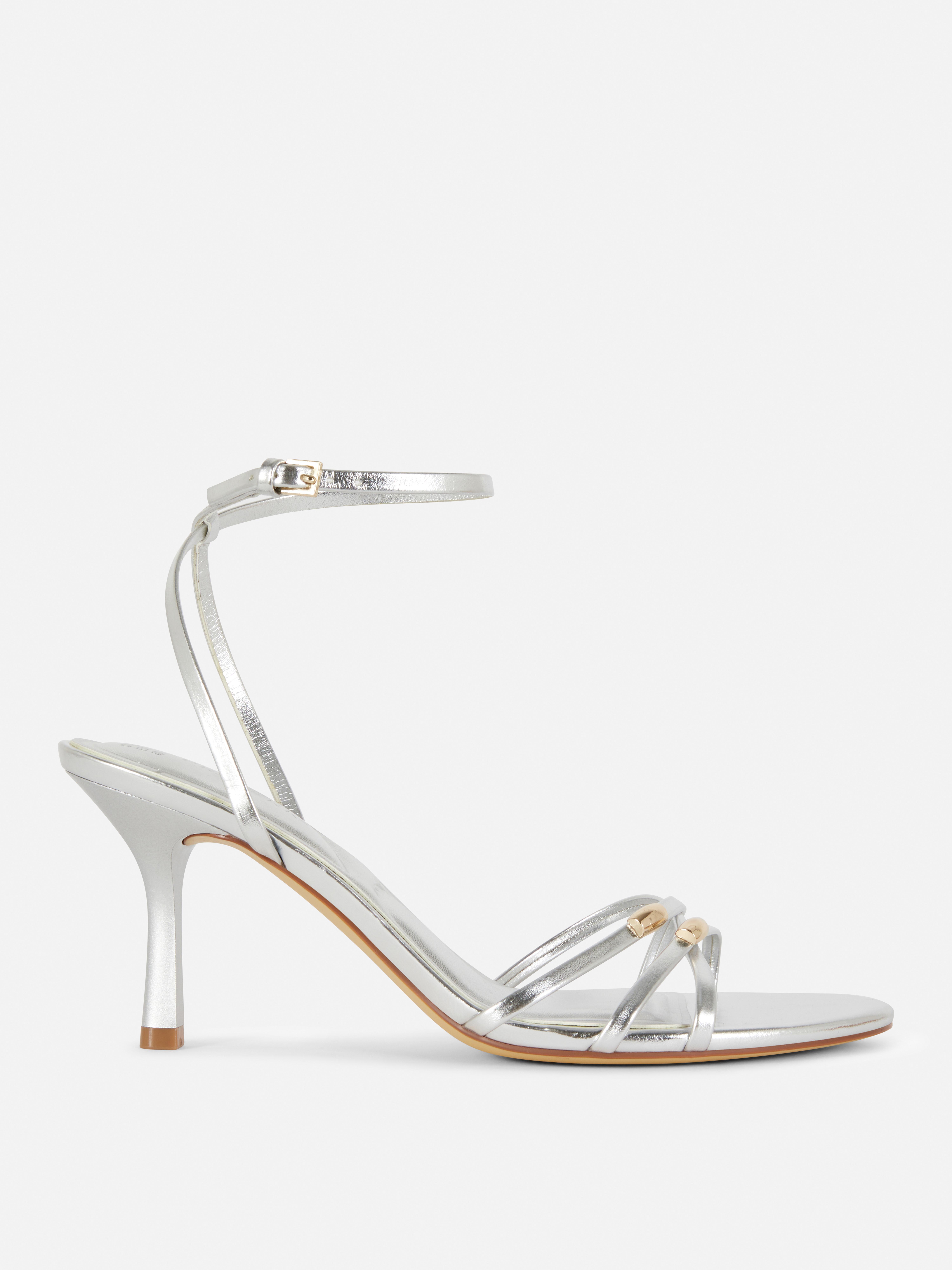 Strappy Metal Detail Heeled Sandals