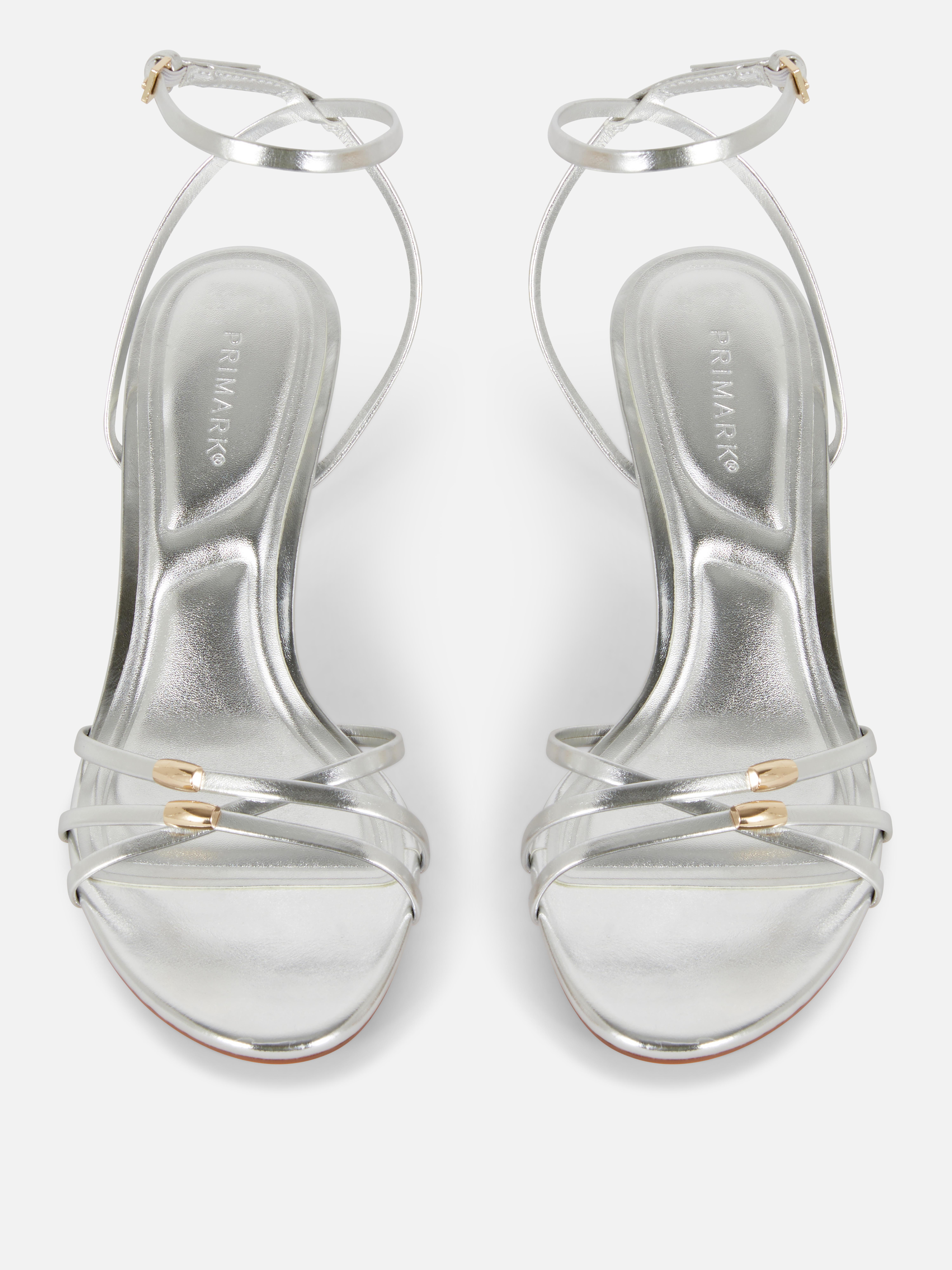 Strappy Metal Detail Heeled Sandals