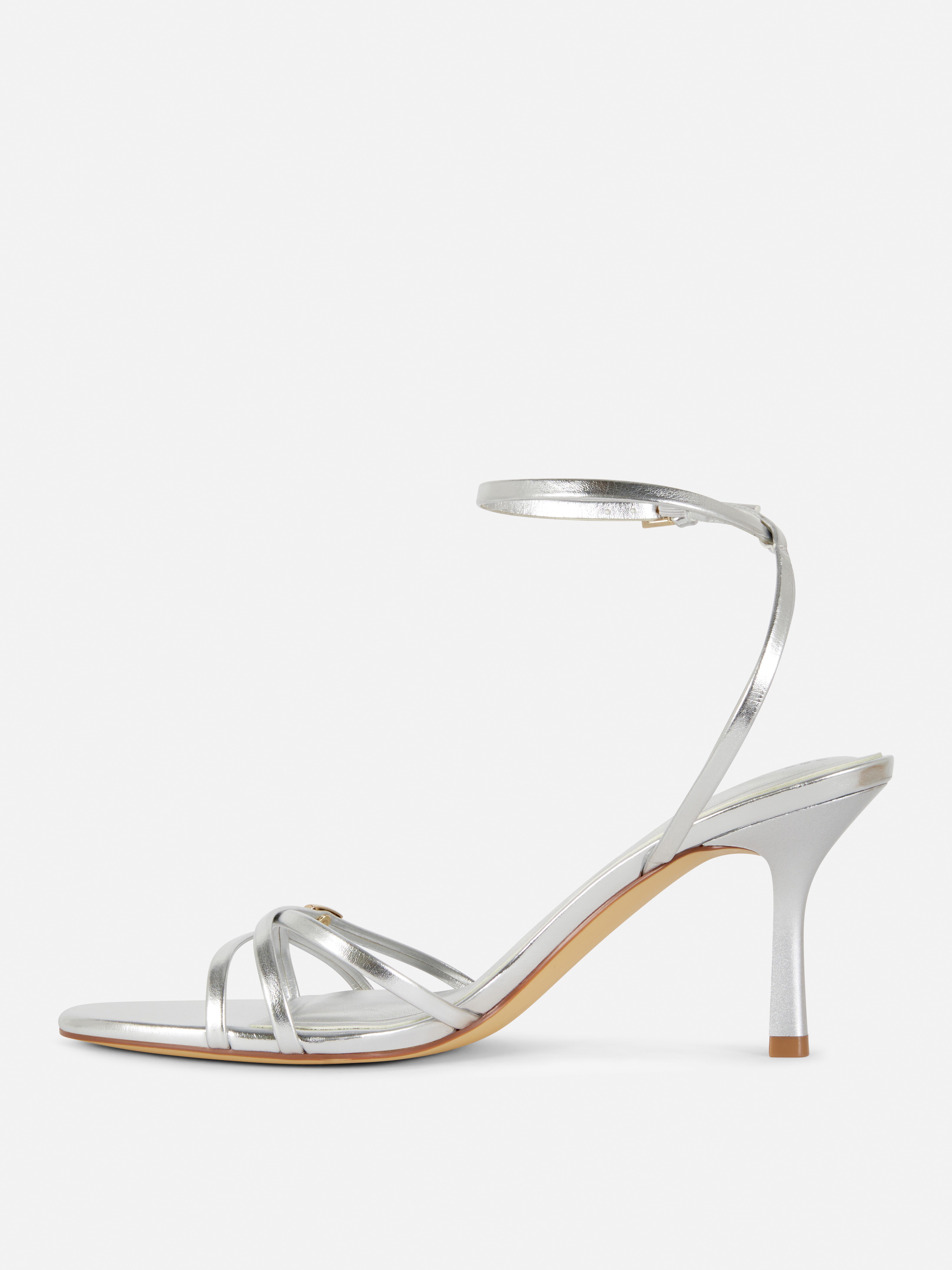 Strappy Metal Detail Heeled Sandals