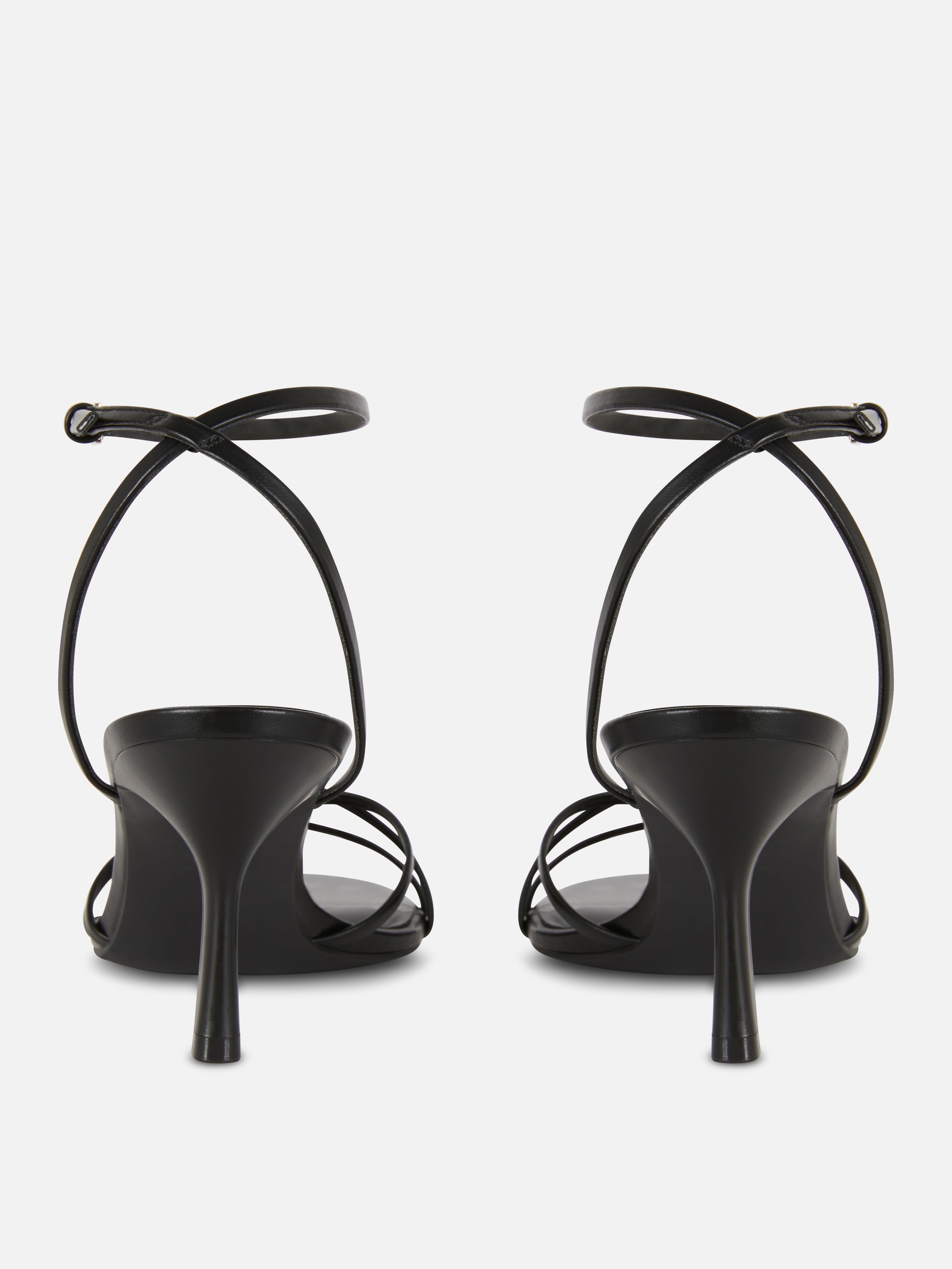 Strappy Metal Detail Heeled Sandals