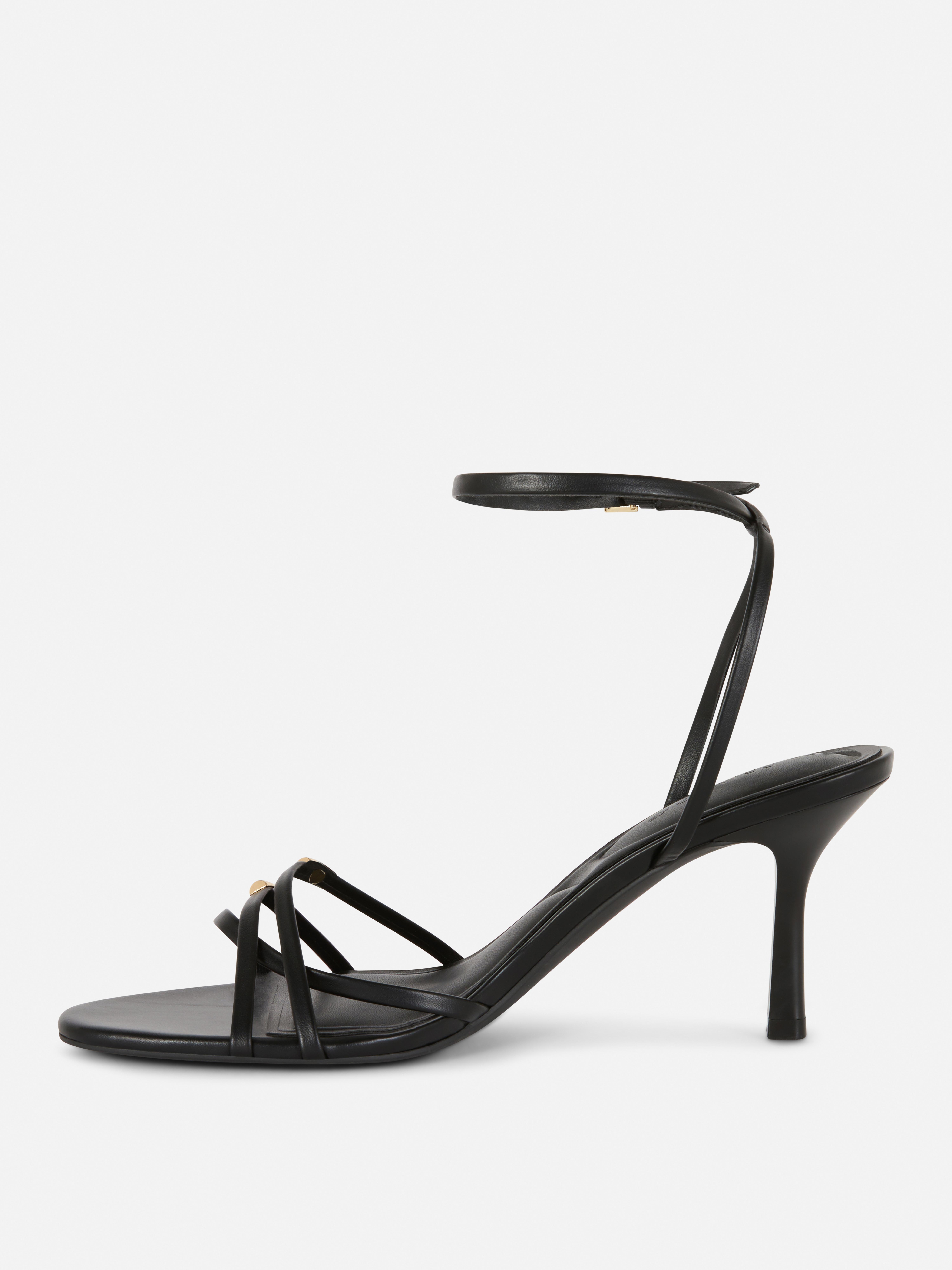 Strappy Metal Detail Heeled Sandals