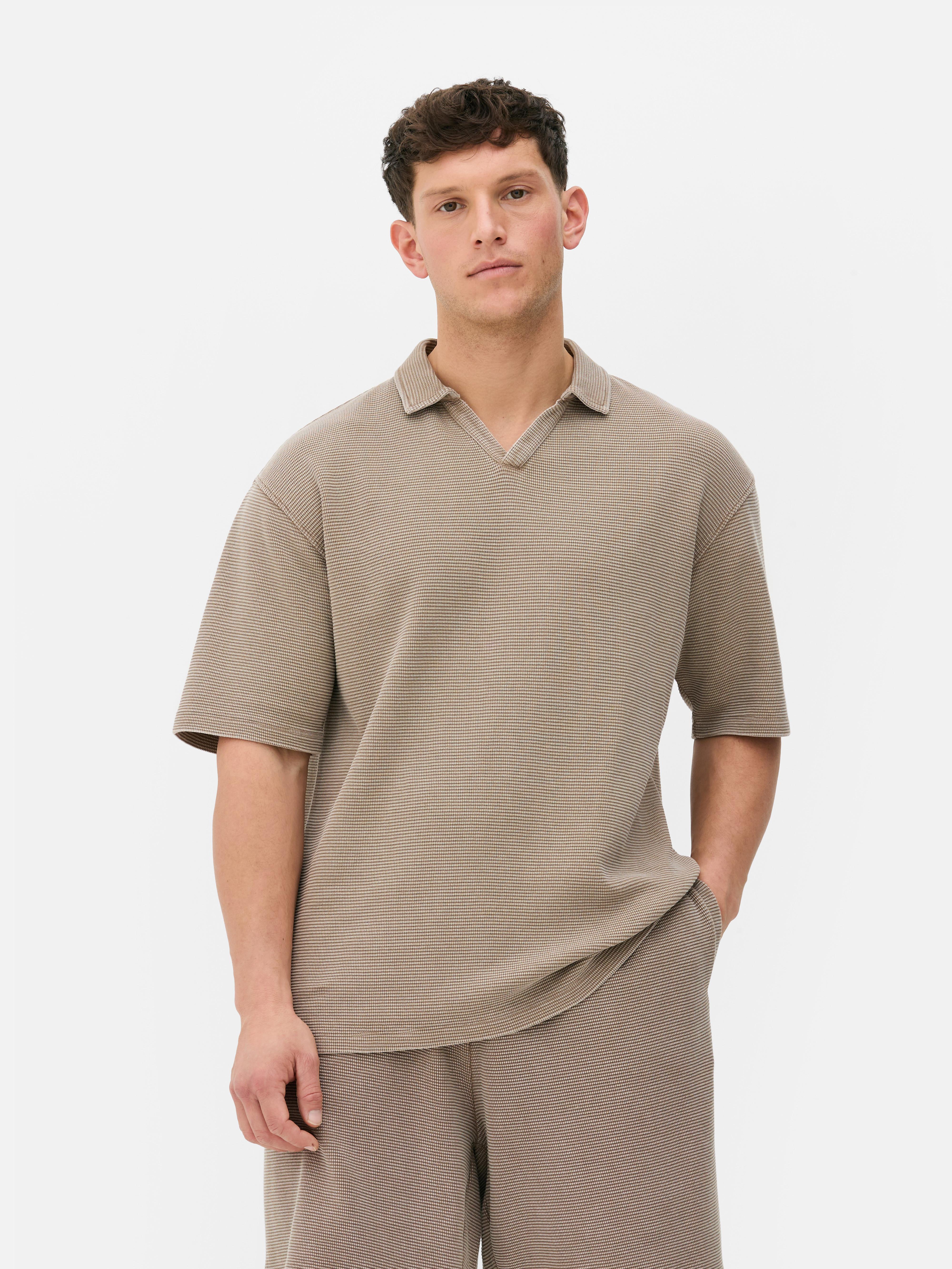 Tricou polo texturat