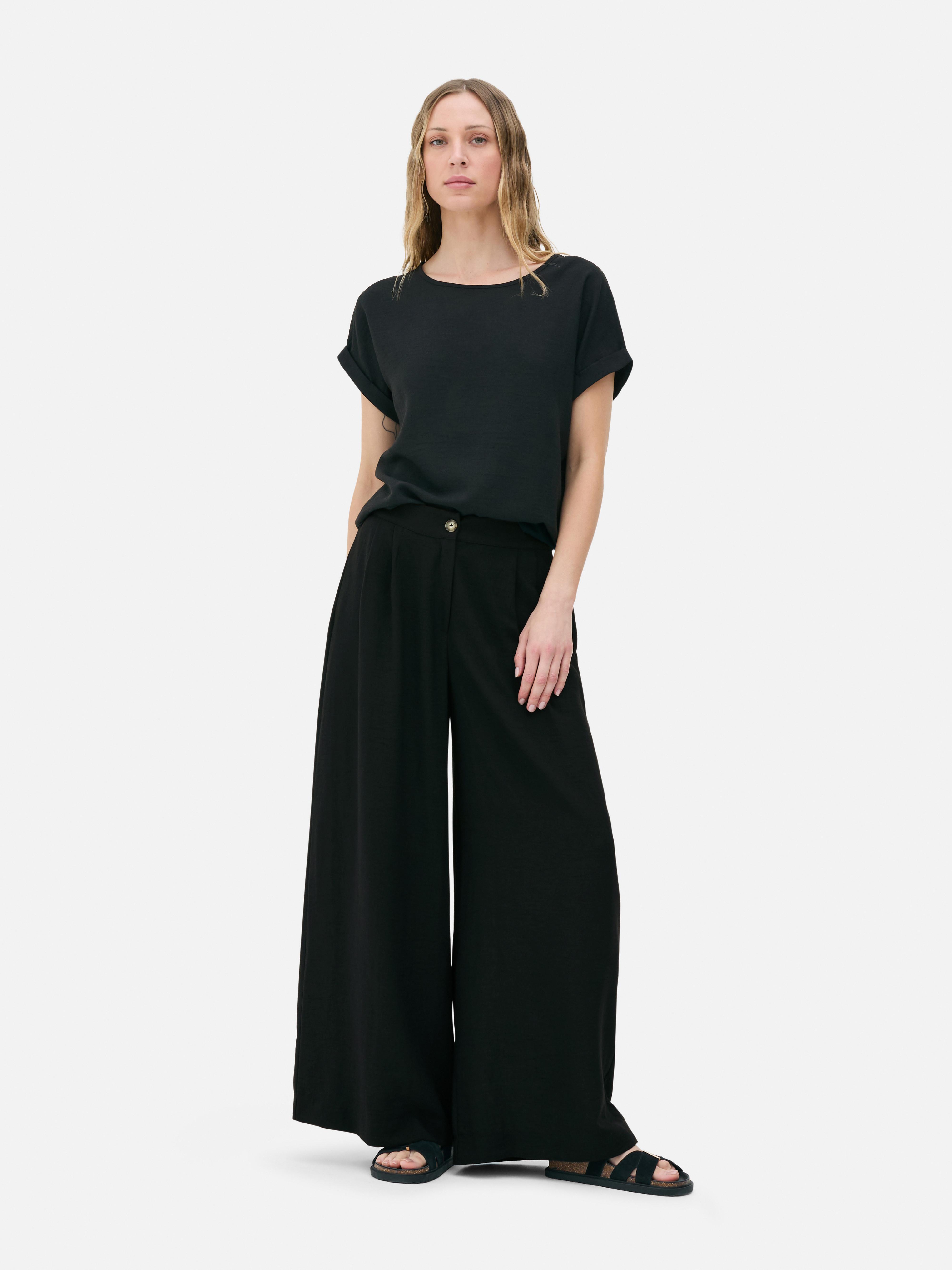 Pantaloni largi The Edit Negru