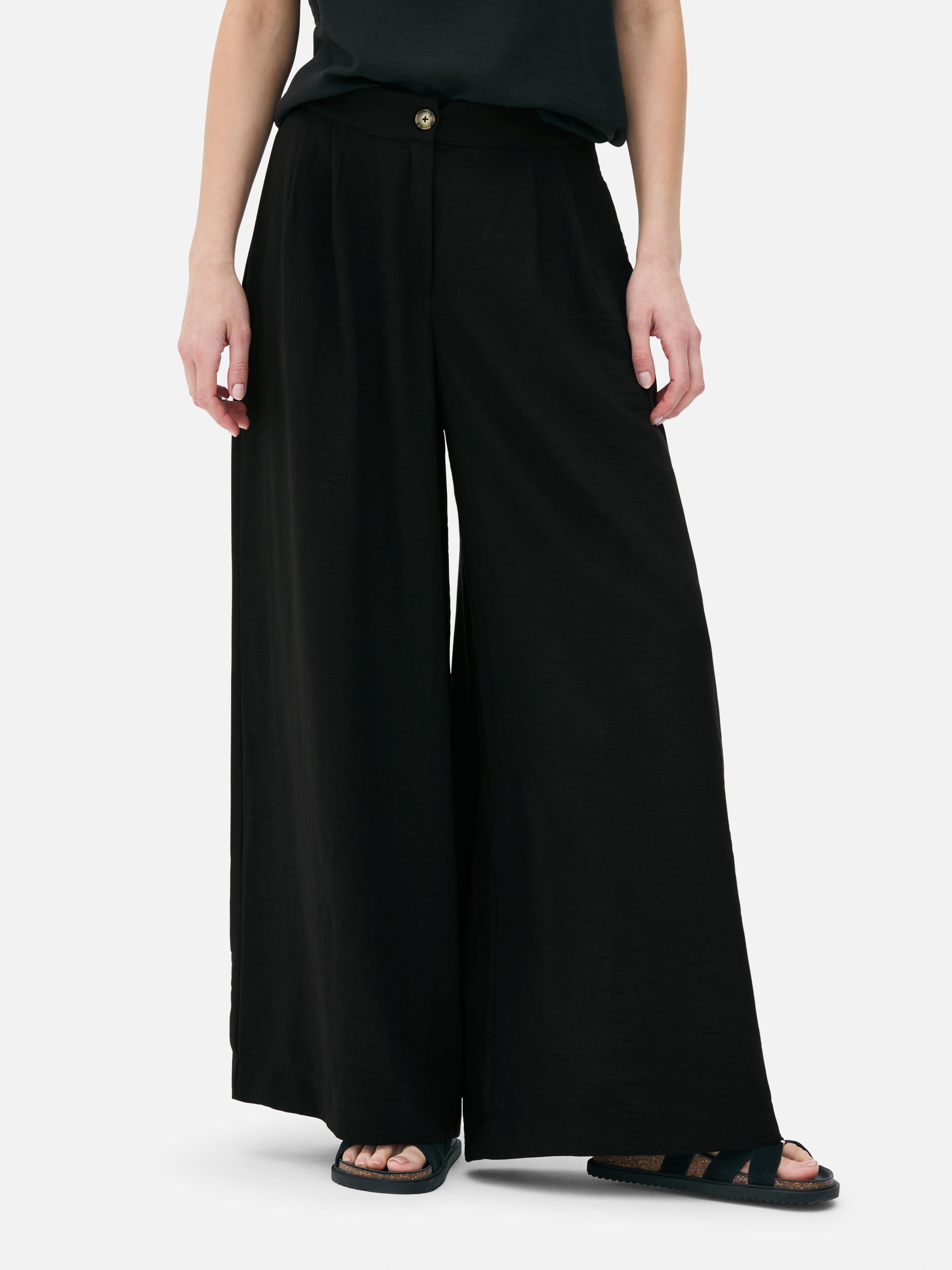 Women's Black The Edit Wide Leg Pants | Primark