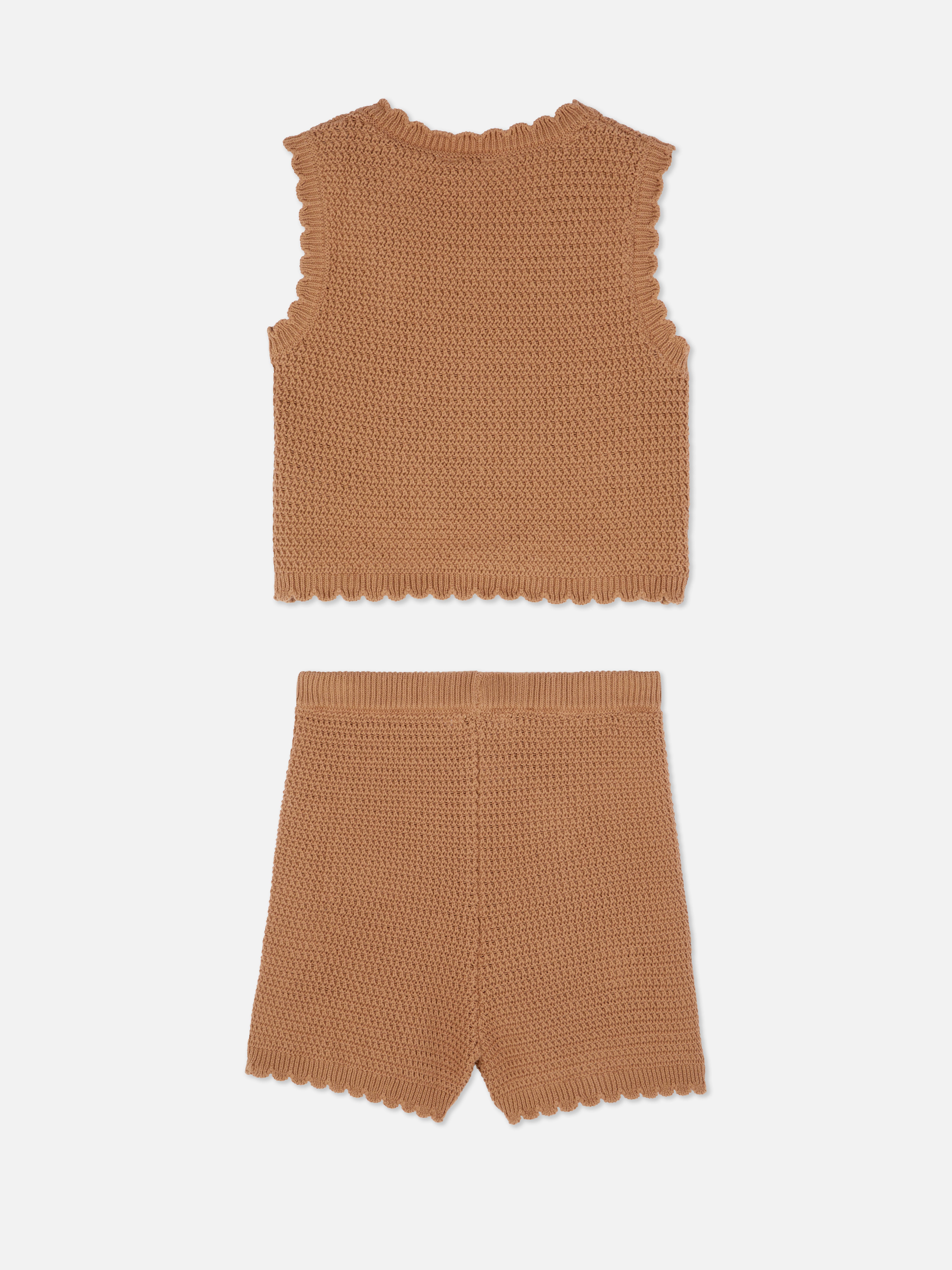 1.5-12yrs | Stacey Solomon Floral Crochet Vest and Shorts Set
