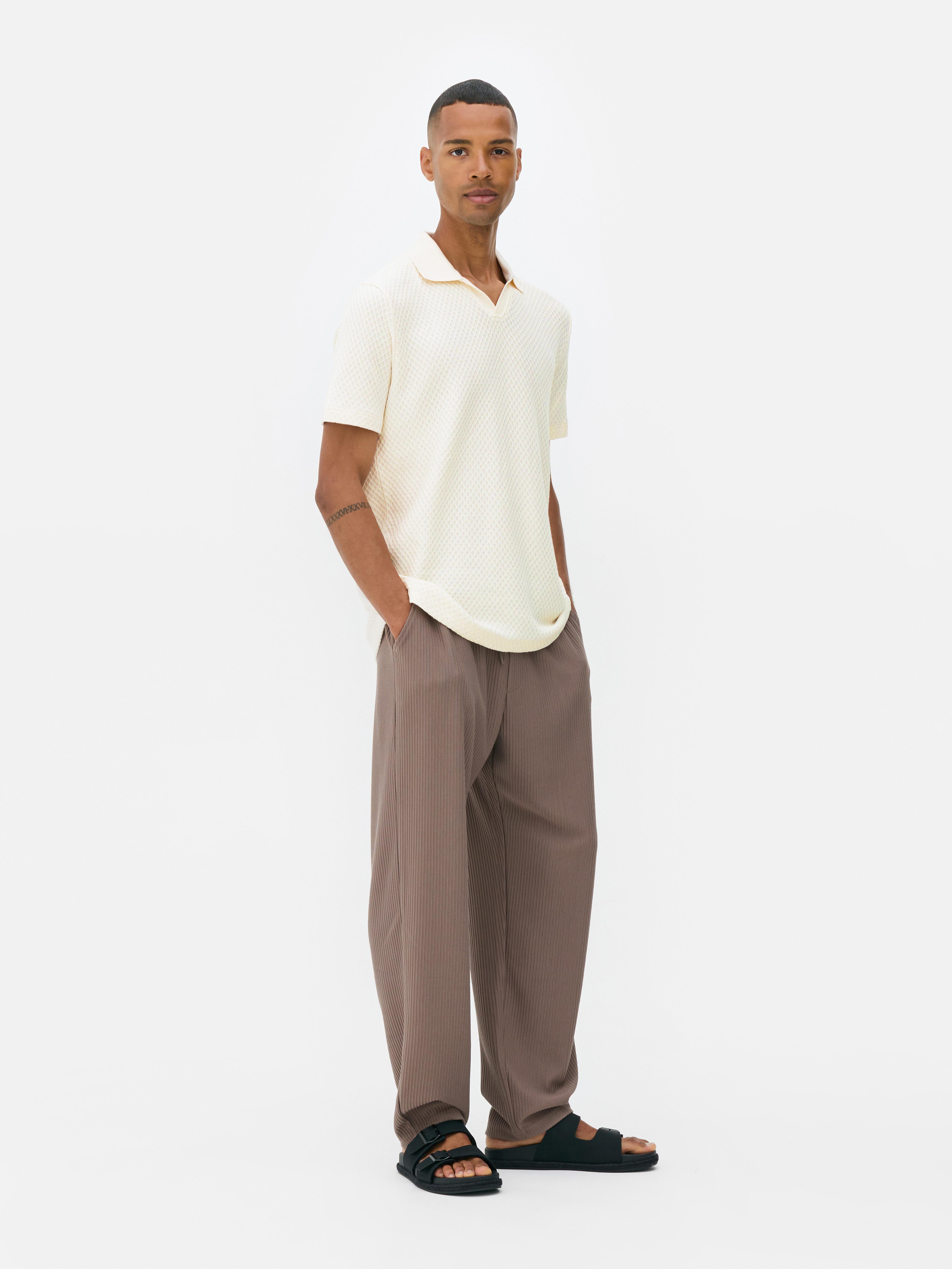 Polo en maille texturée