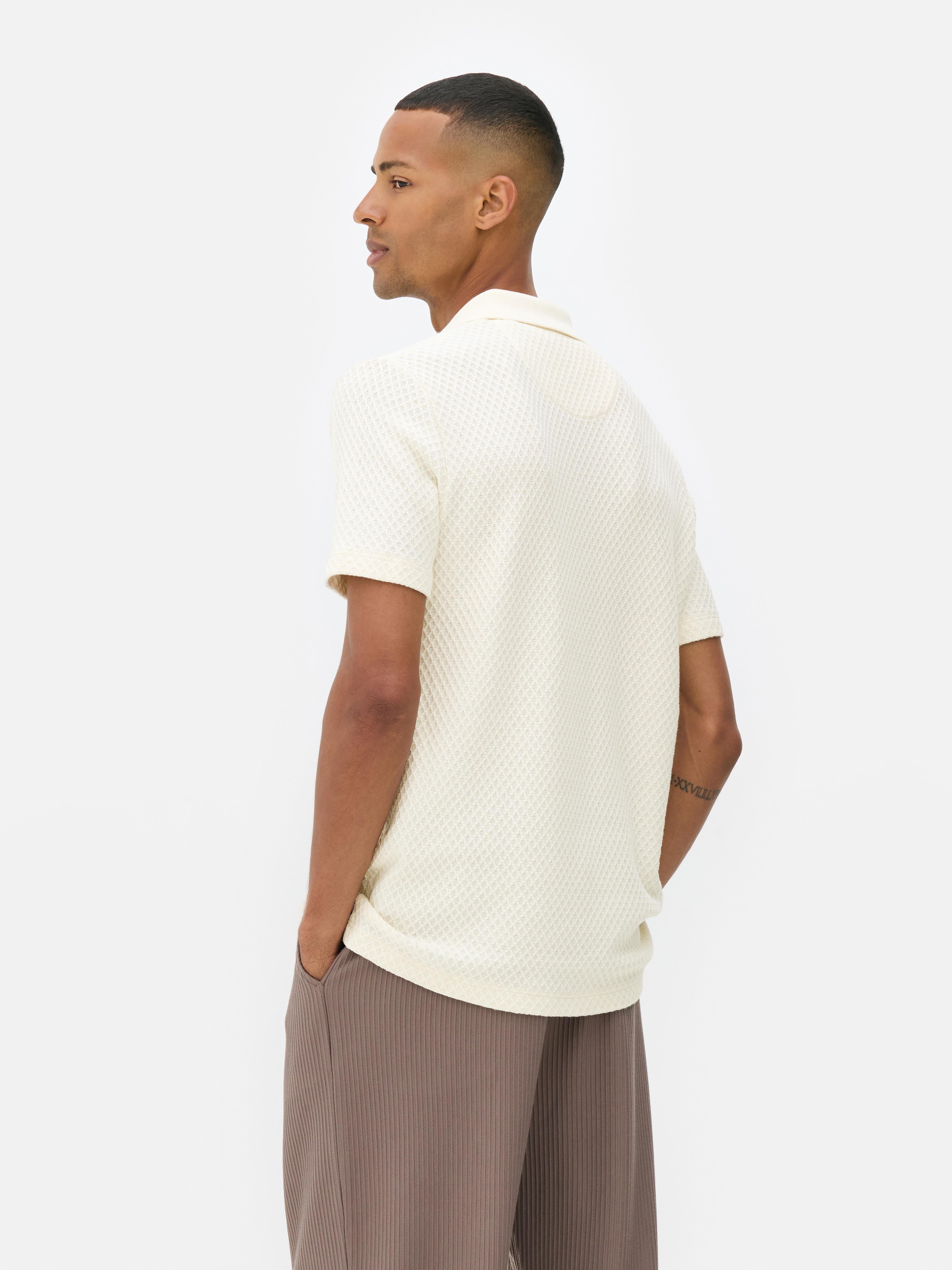 Polo en maille texturée