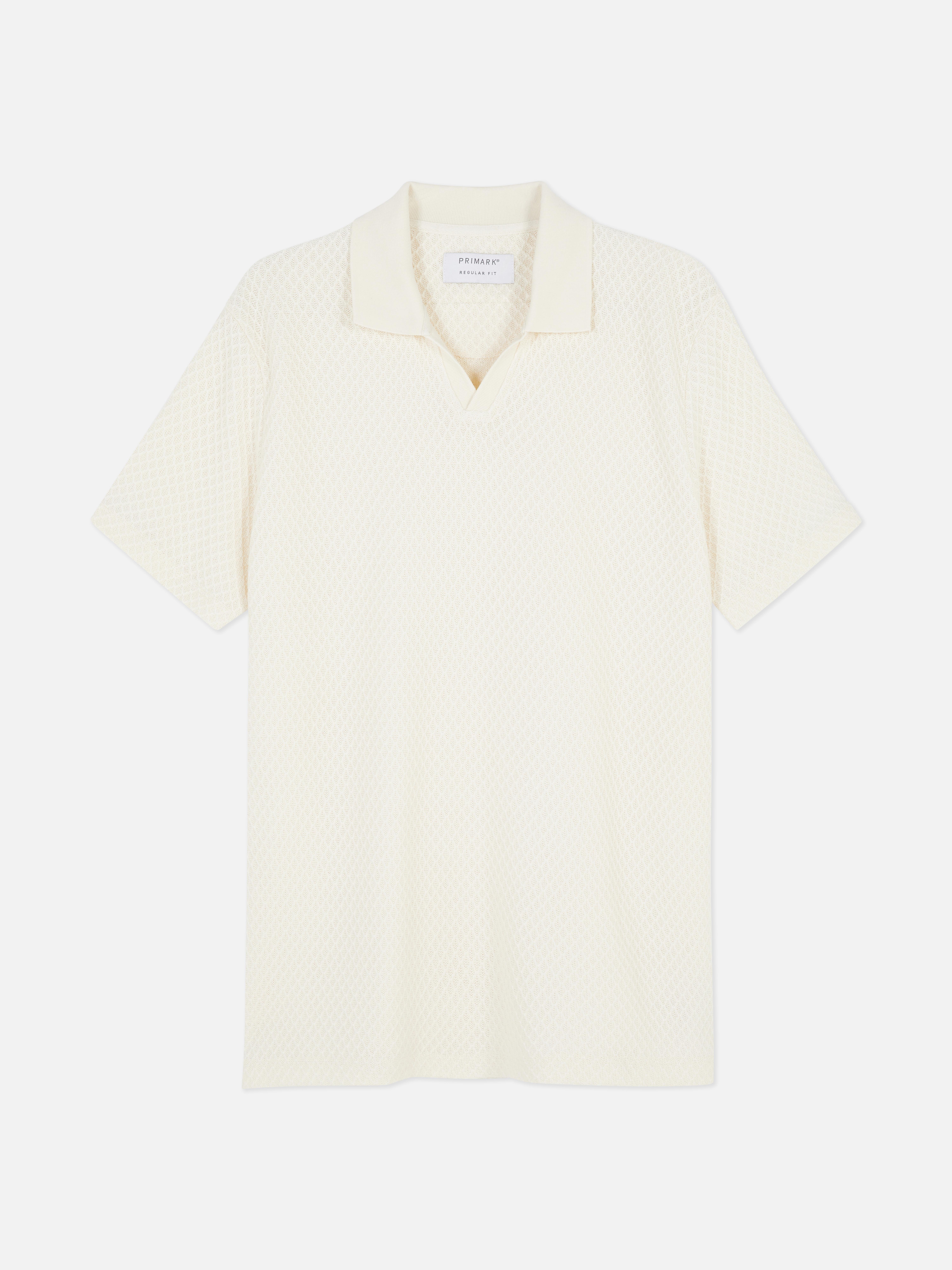 Polo en maille texturée