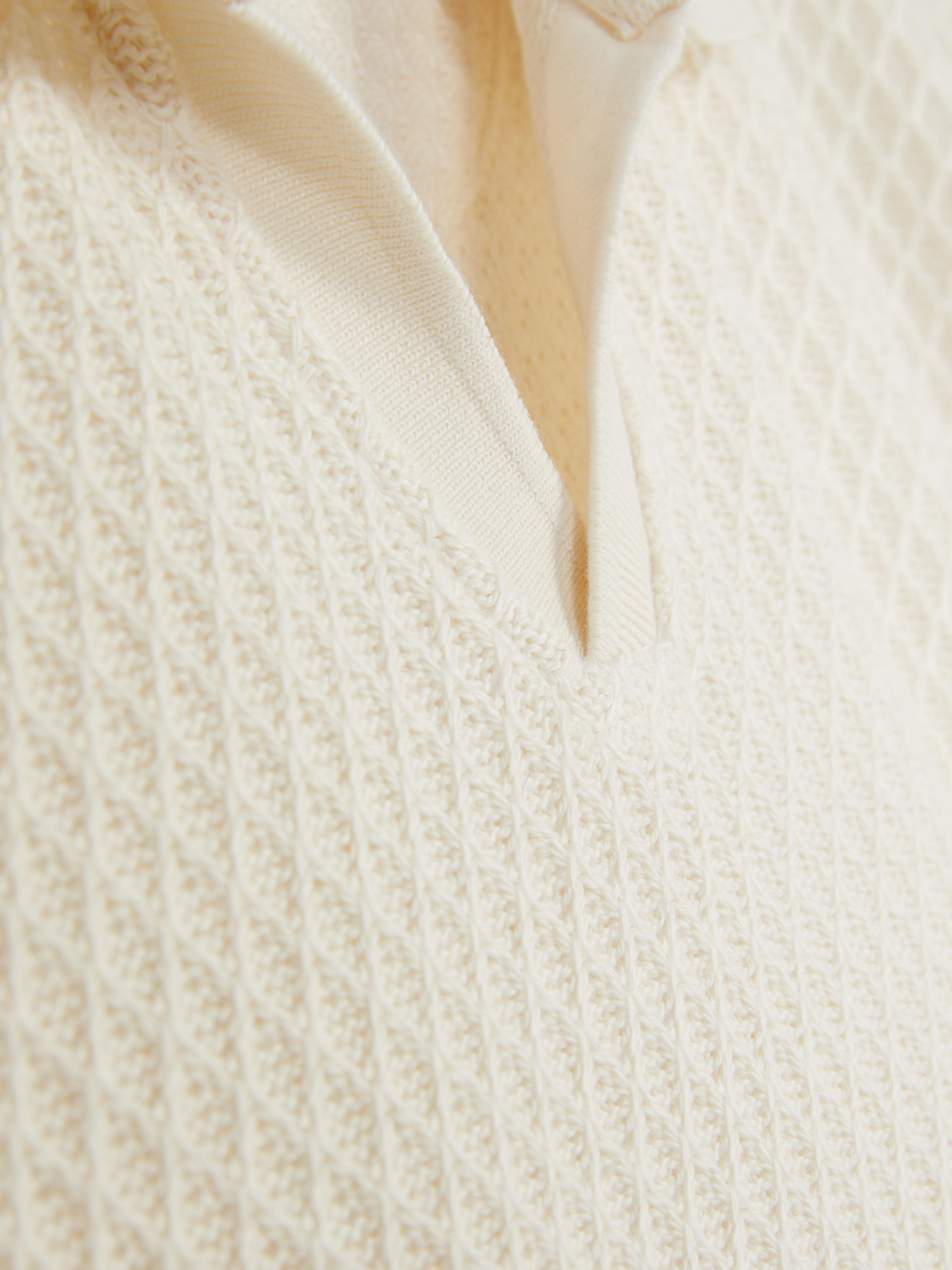 Polo en maille texturée