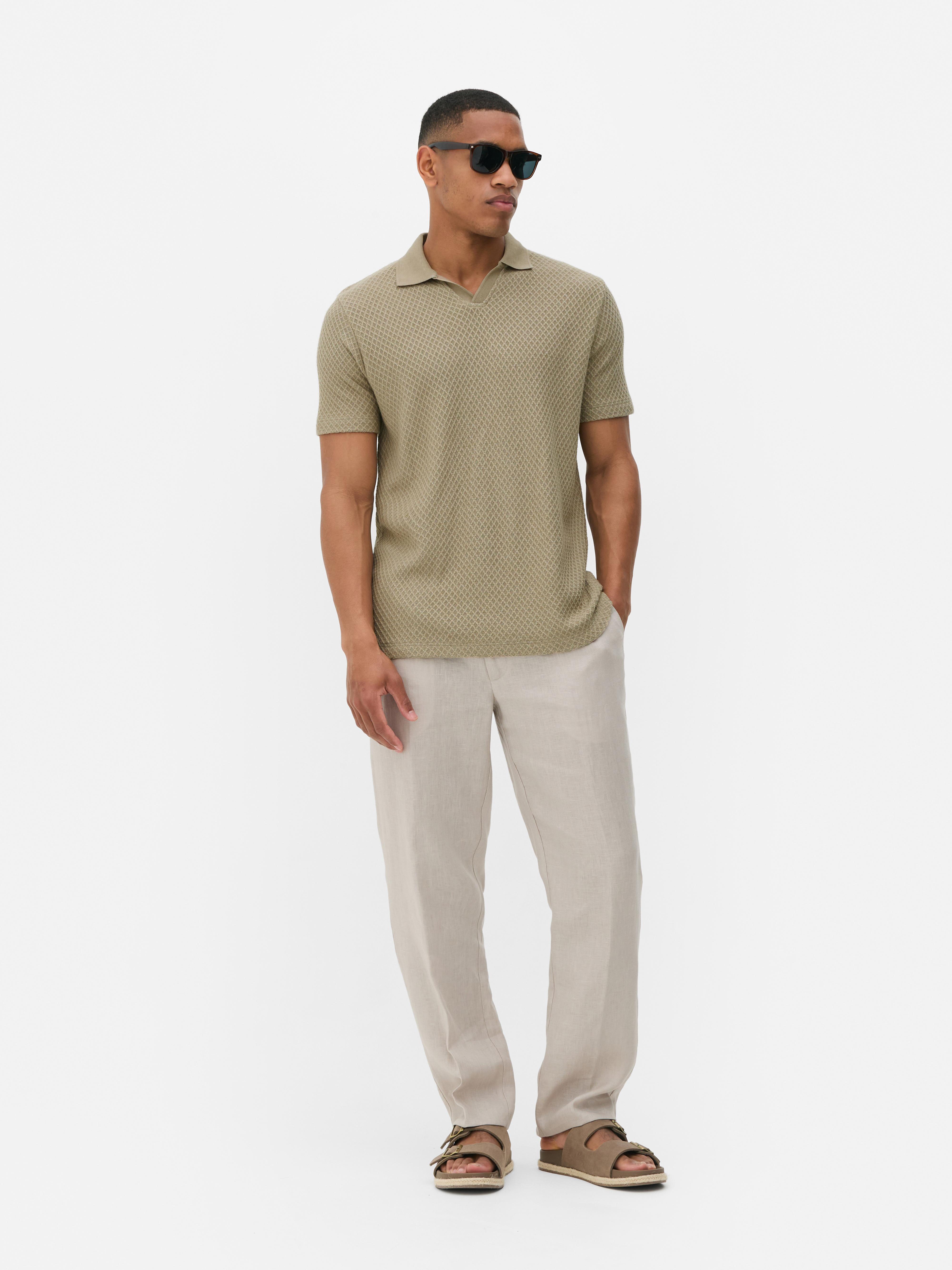 Polo en maille texturée