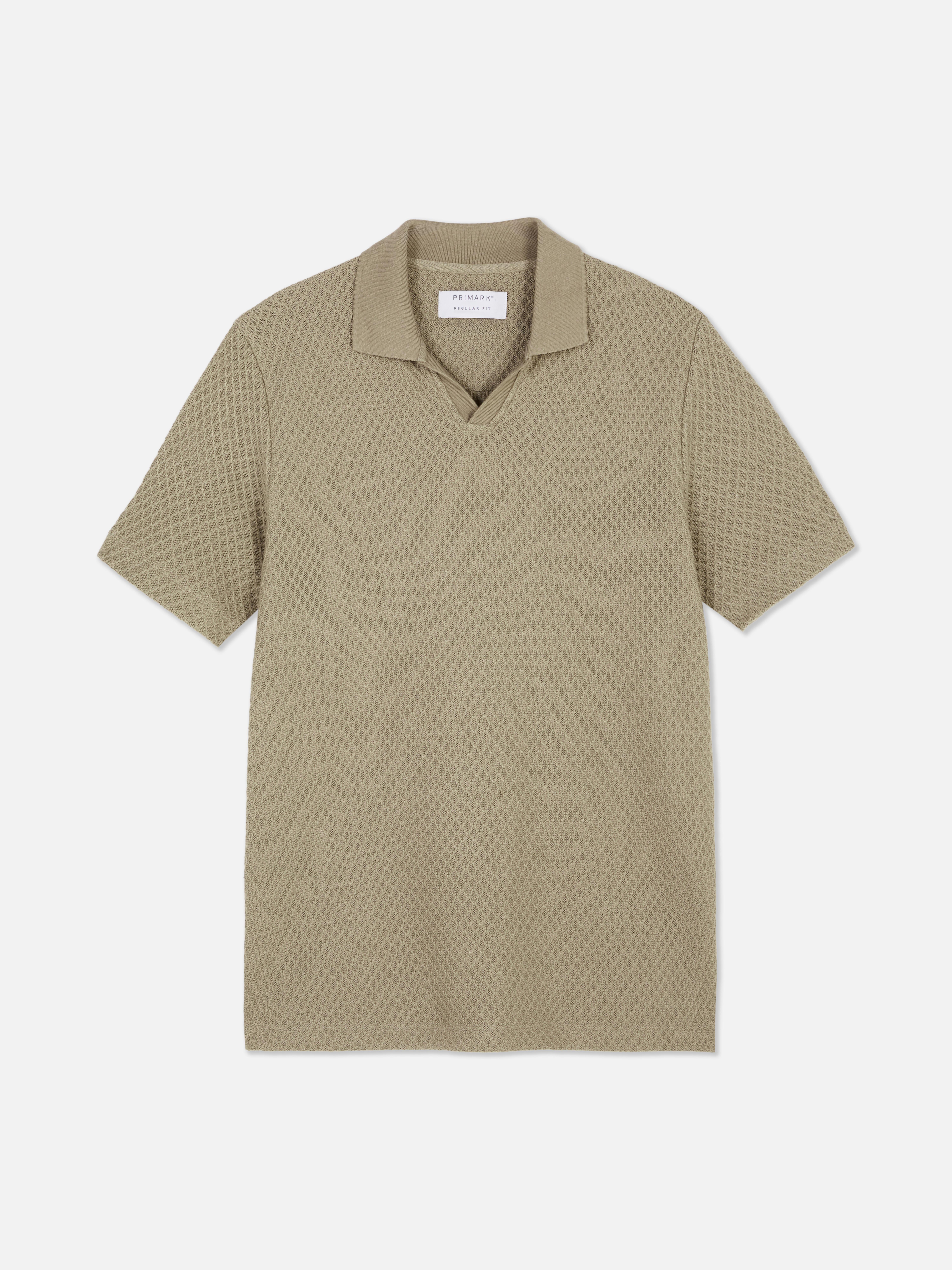 Polo en maille texturée