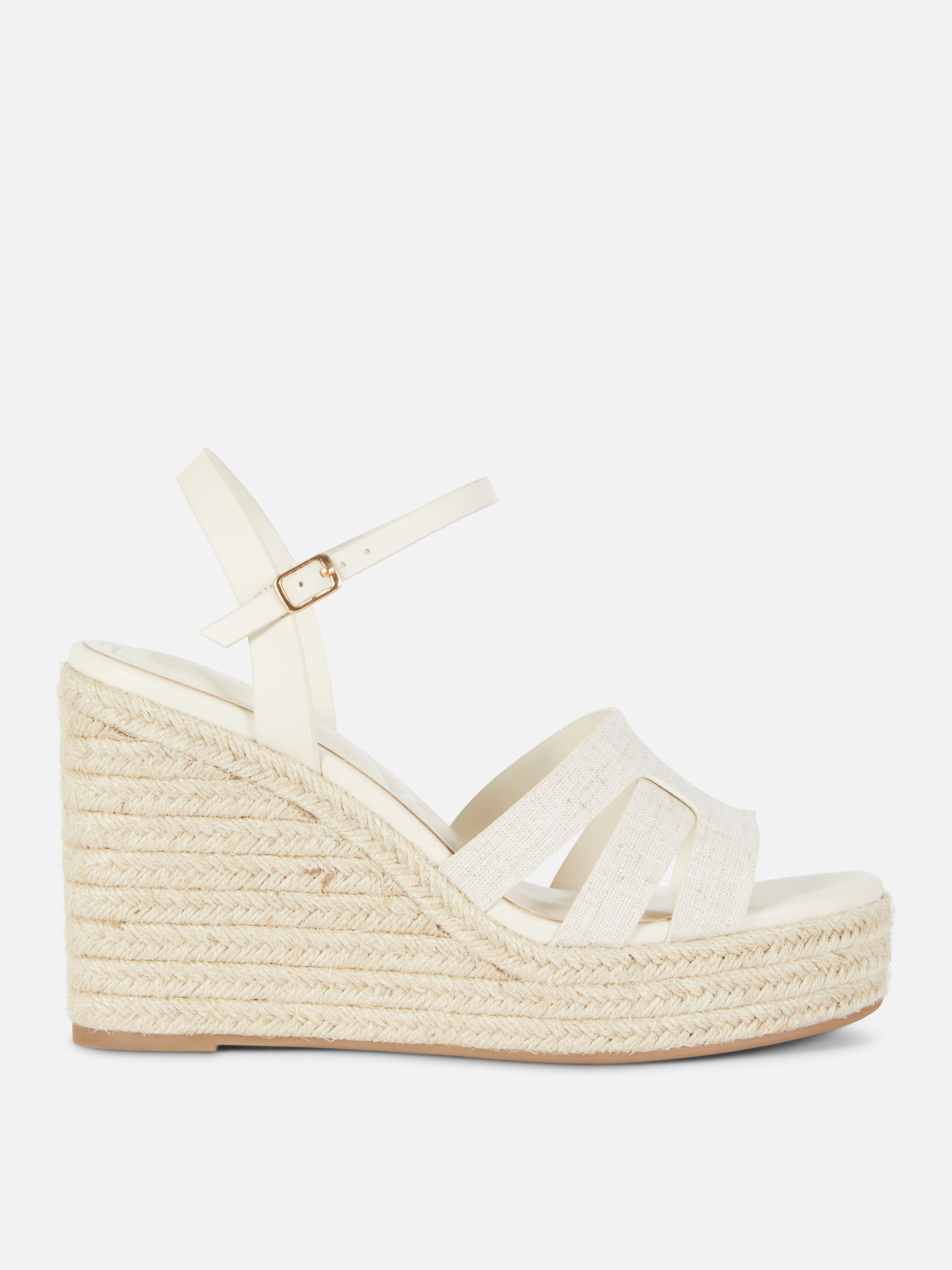 Cross Strap Wedge Sandals