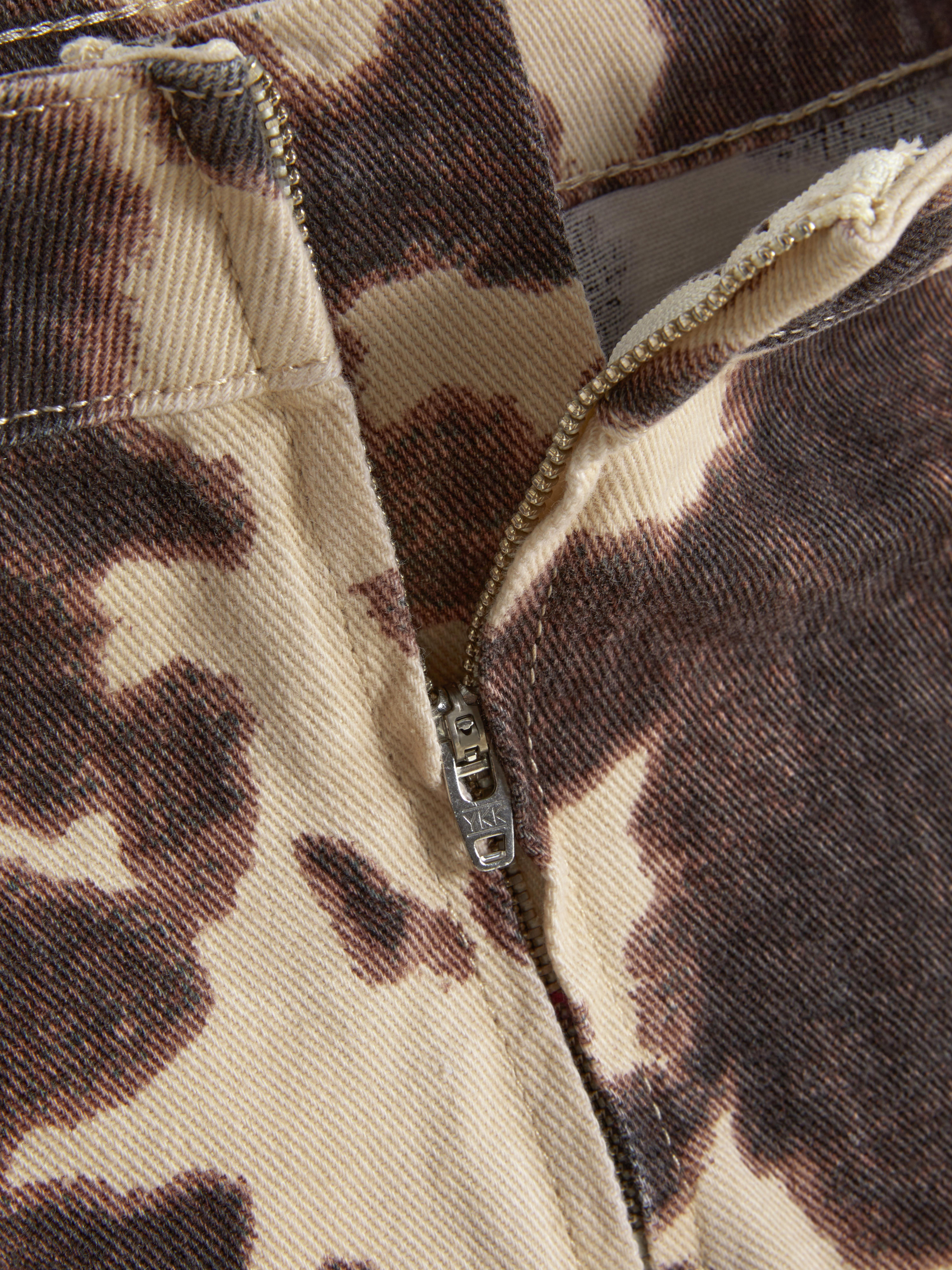 Jeansrock mit Kuh-Print