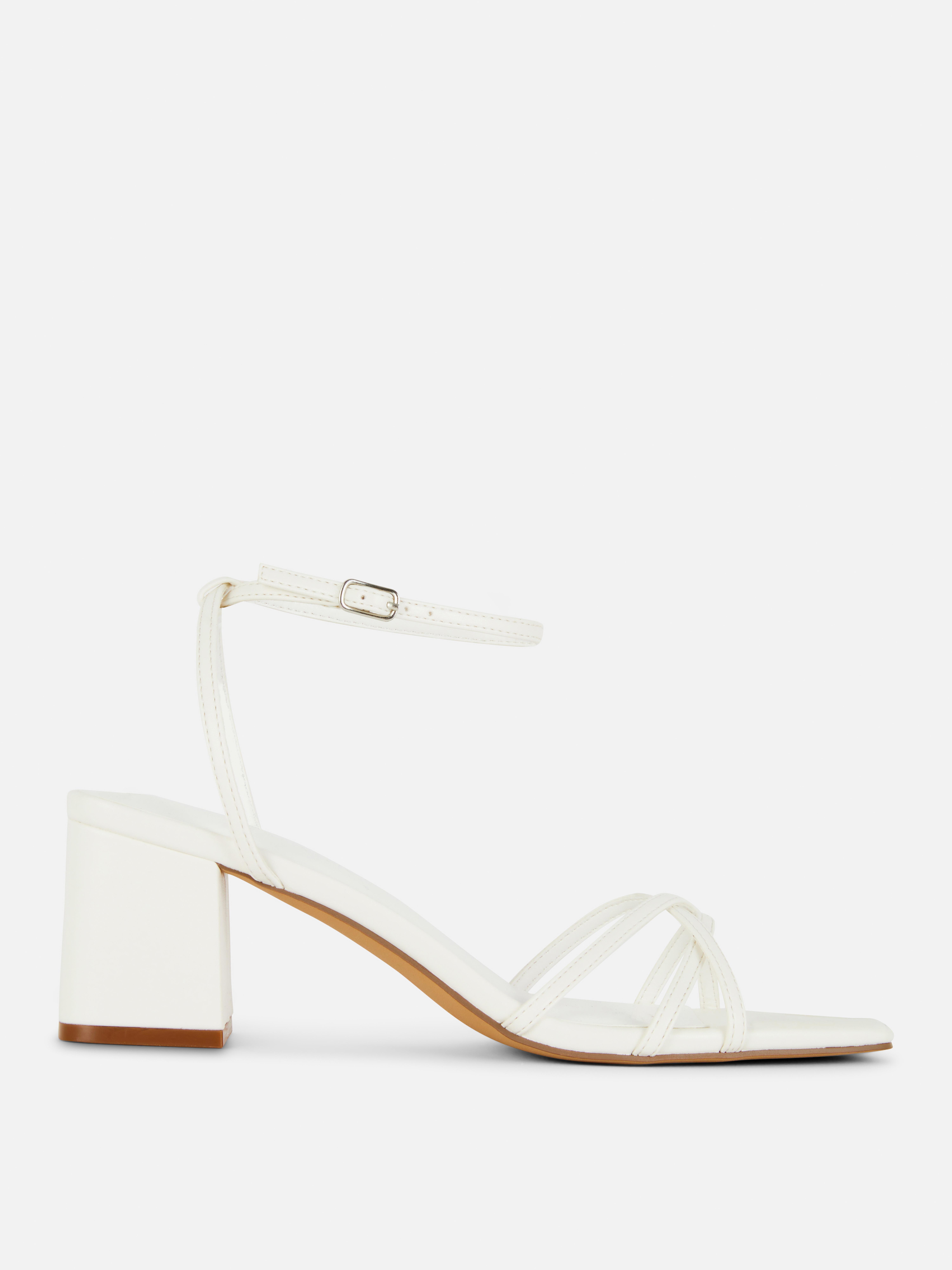 Cross Strap Block Heel Sandals