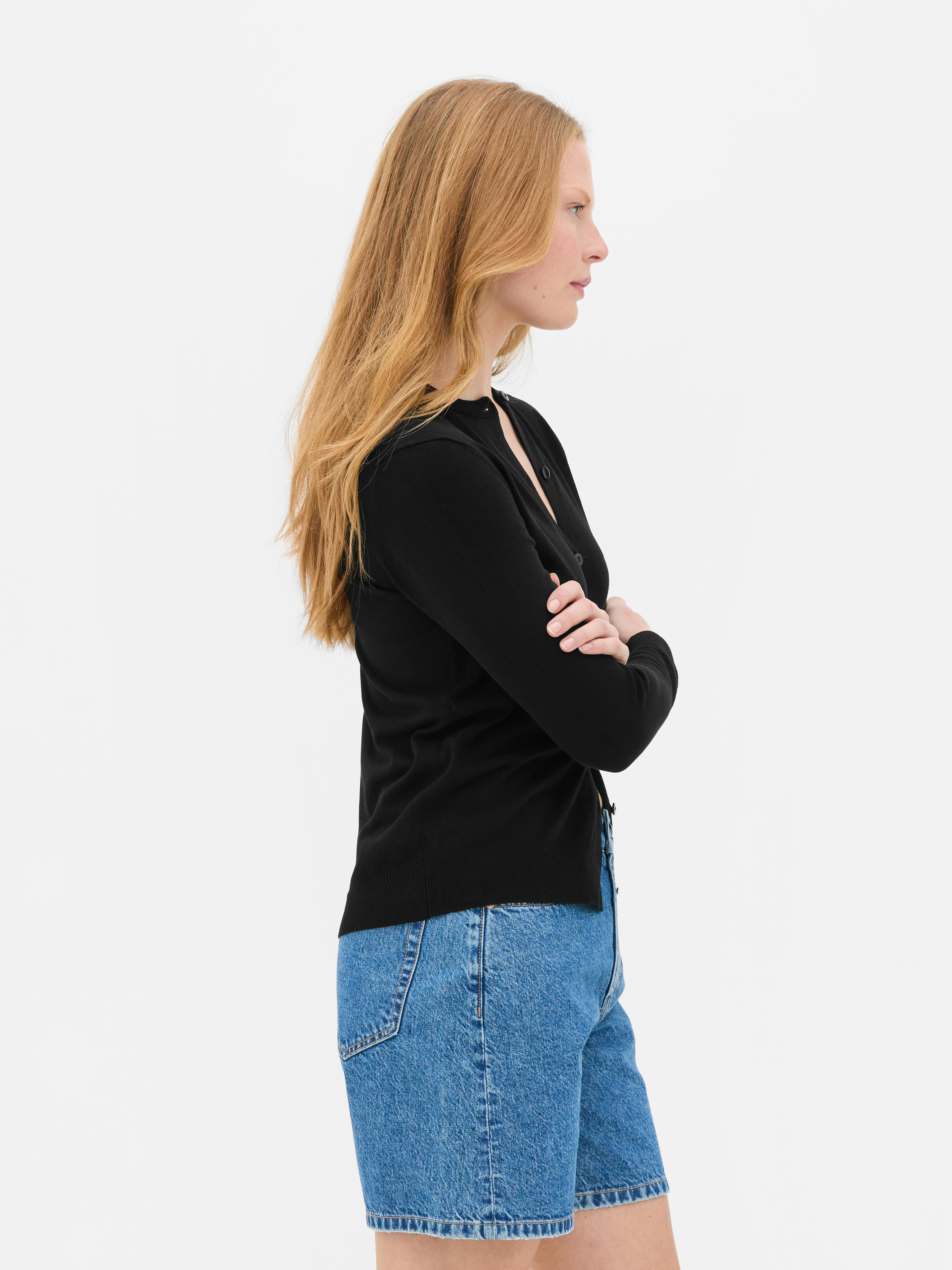 Cardigan girocollo